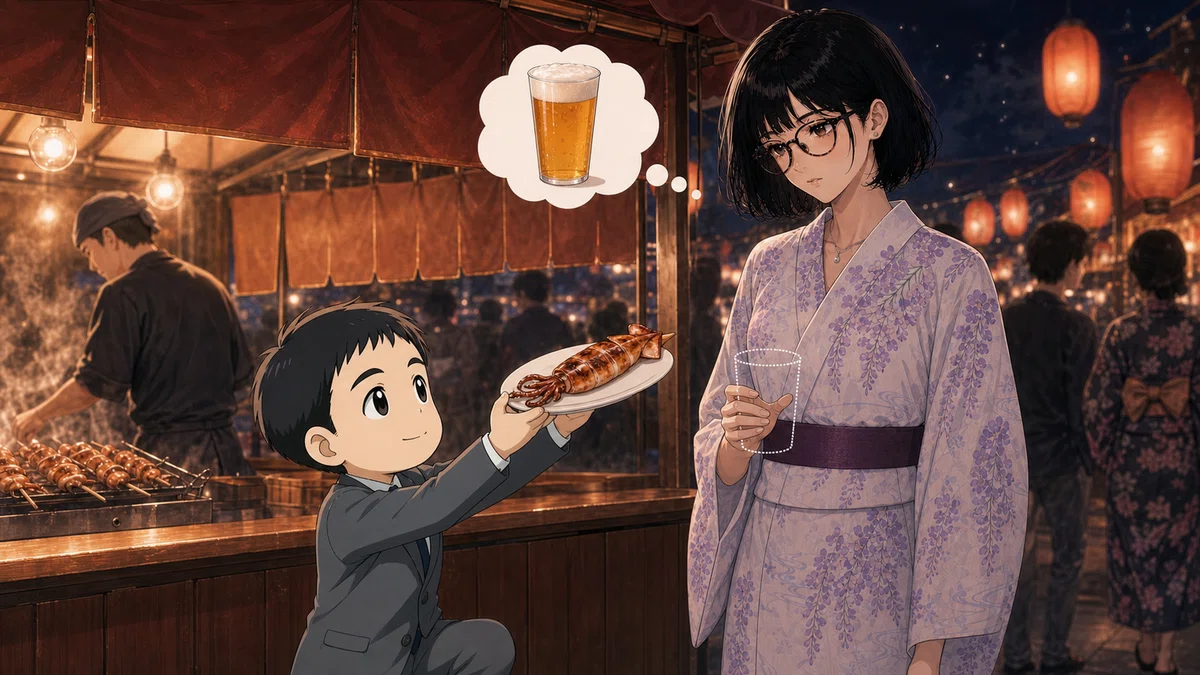さとりさん、イカ焼き🦑は多分正解だけど、何かが足りなさそうだよ🥺