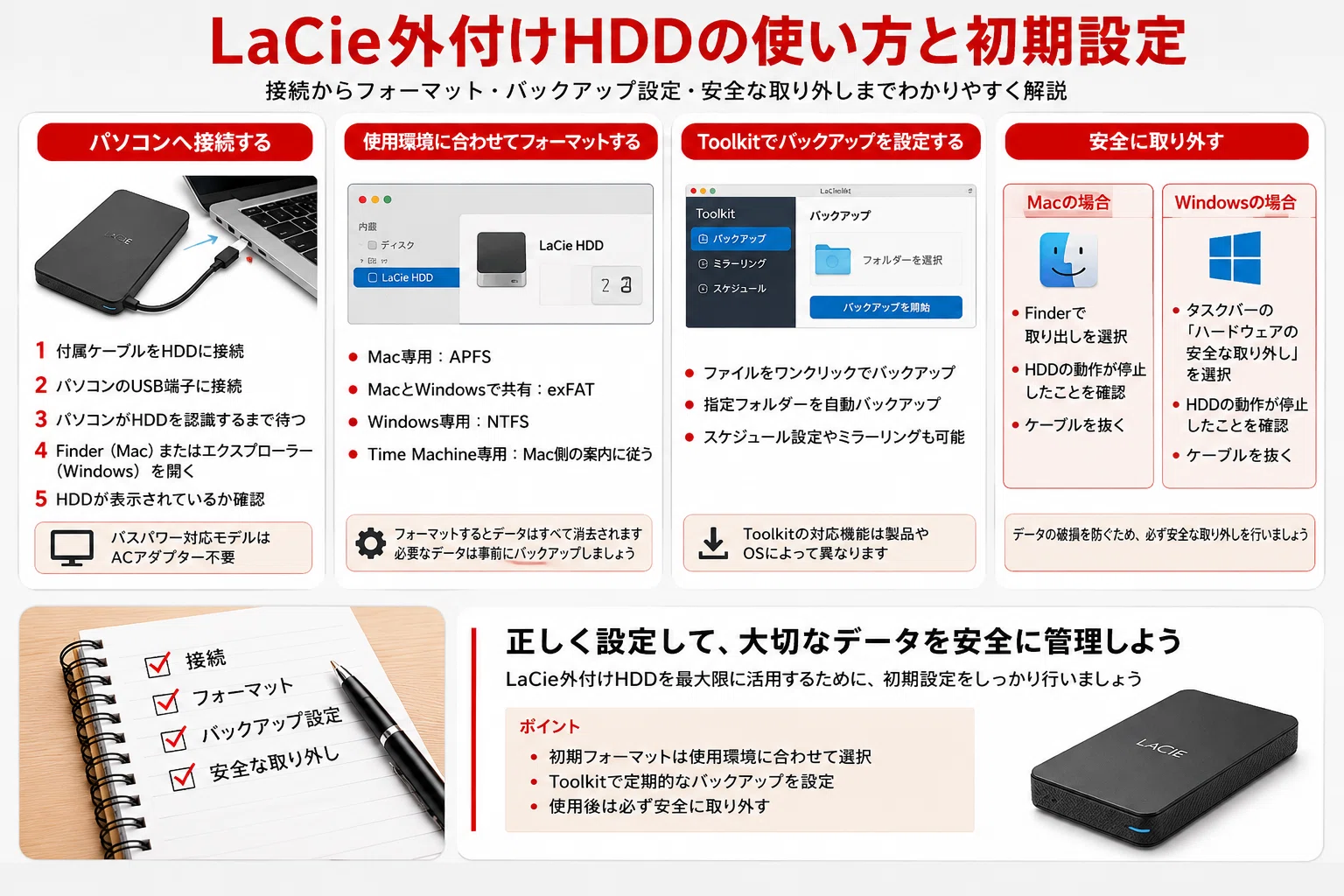 LaCie外付けHDDおすすめ8選｜Mac対応・耐衝撃モデルを容量別に紹介