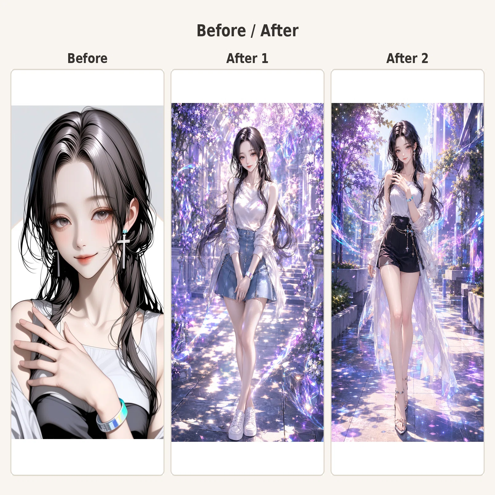 ai.ra.miさんおまとめ Transforming AI-generated illustrations into beautiful art with