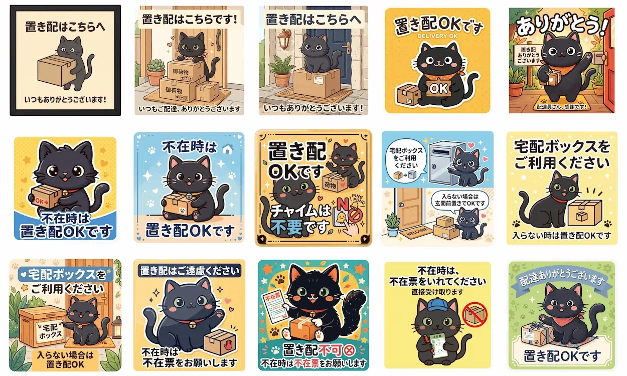 新作リリース】配達員さんに感謝を伝える「黒猫の置き配ステッカー