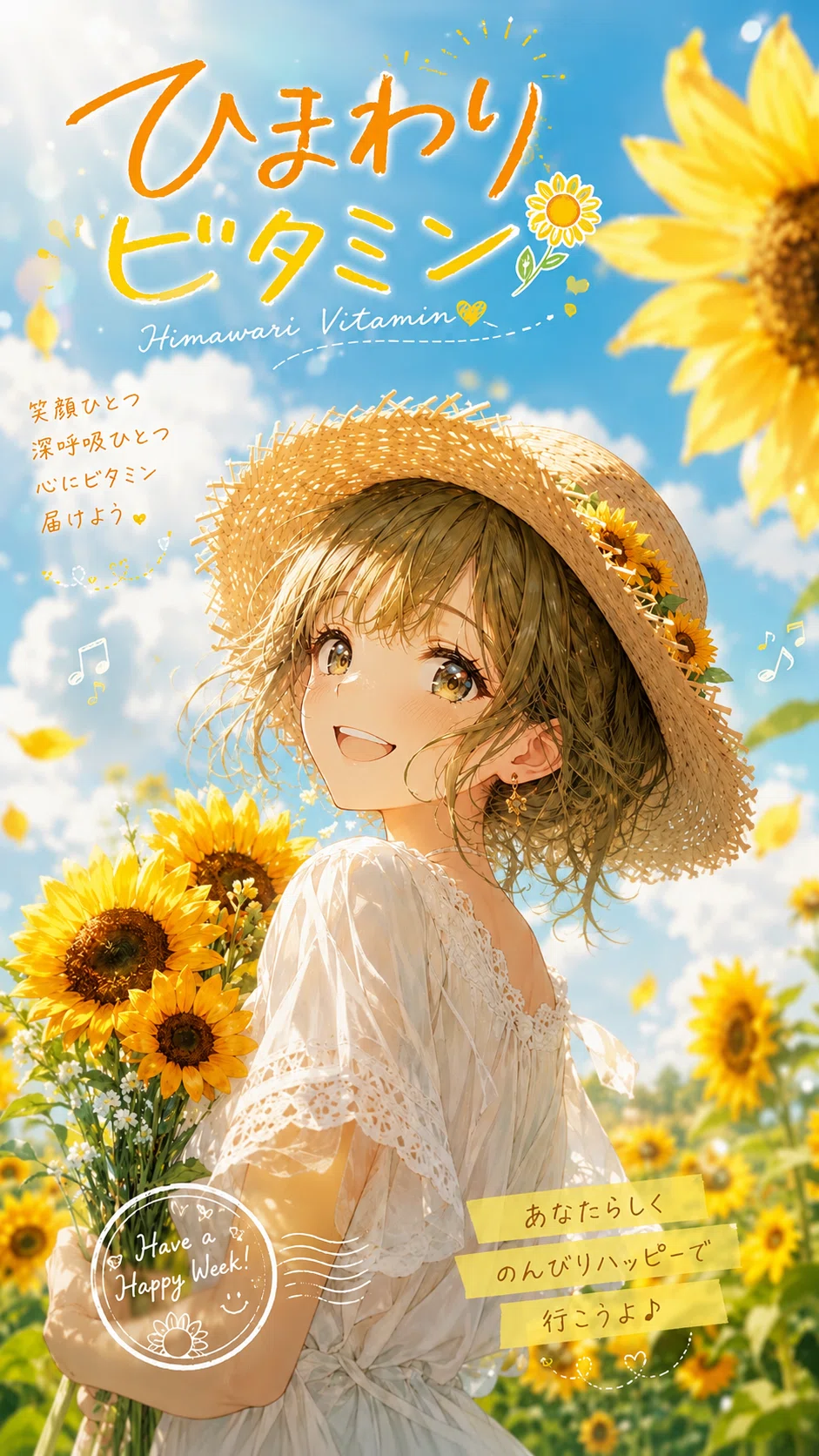 今日は少し、ひと休み。】〜ひまわりから元気をもらう、夏のビタミン