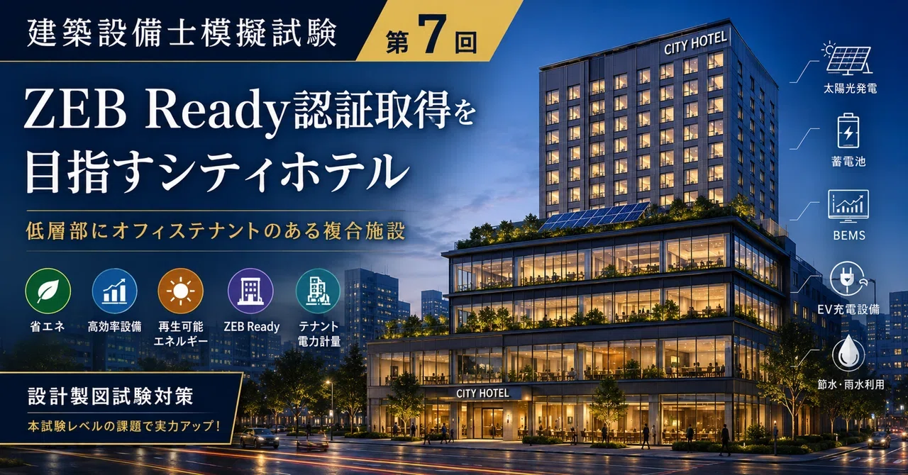 令和8年度 建築設備士第二次試験】ホテル課題 完全模擬試験セット（第6