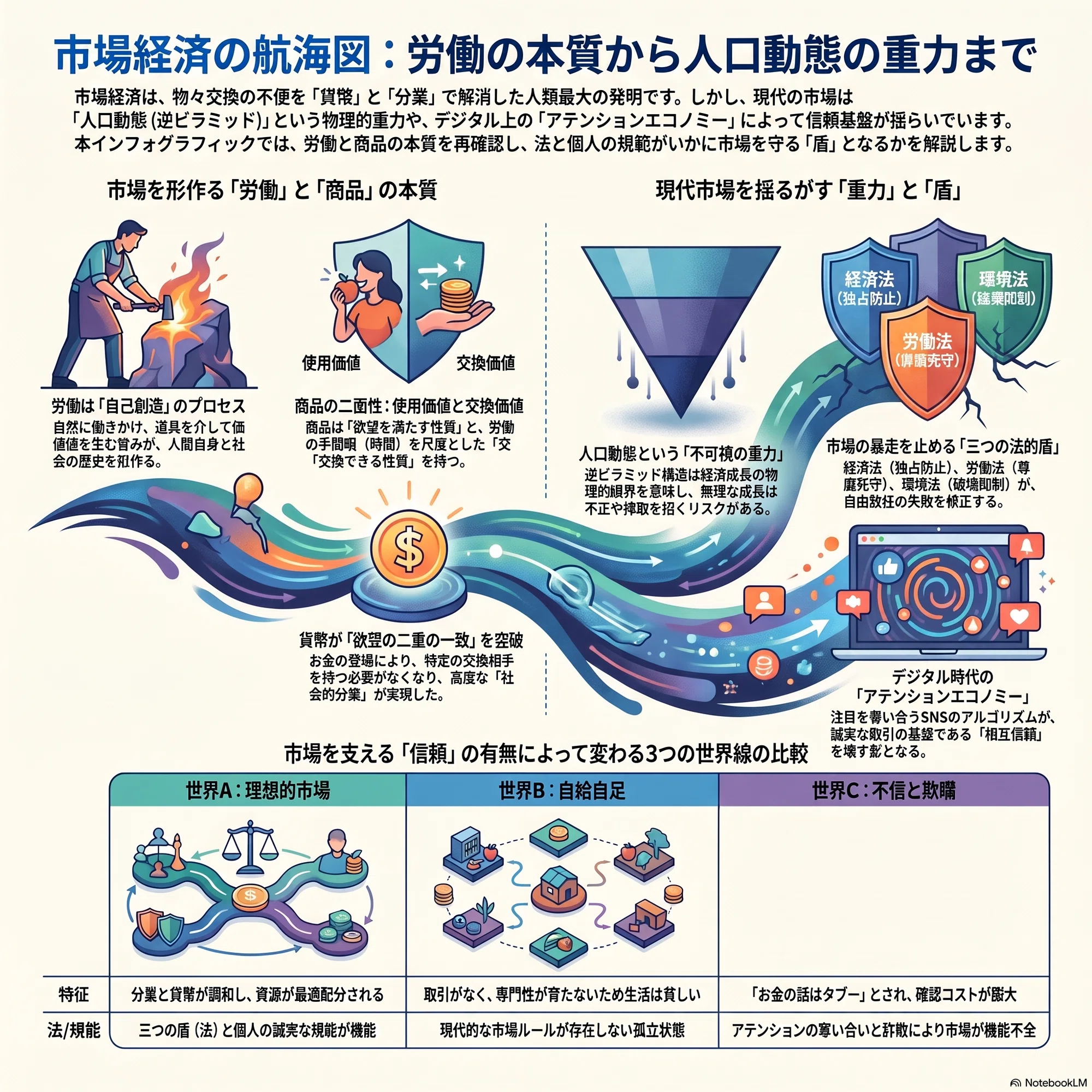市場経済における「労働と商品」とは何か？市場・お金・分業・労働
