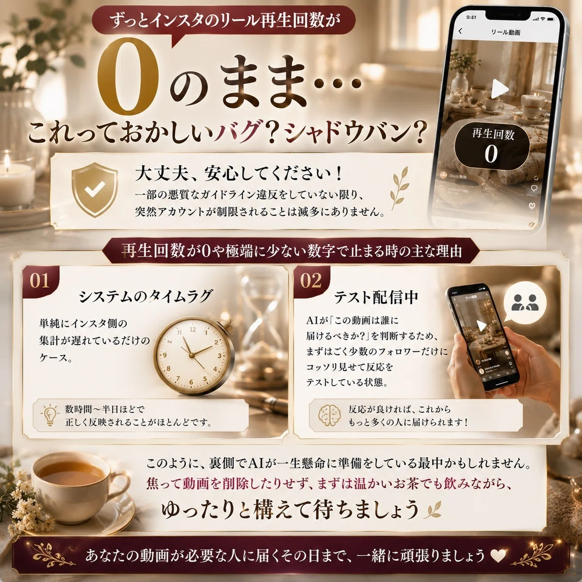 ずっとインスタのリール再生回数が0のまま…これっておかしいバグ？シャドウバン？