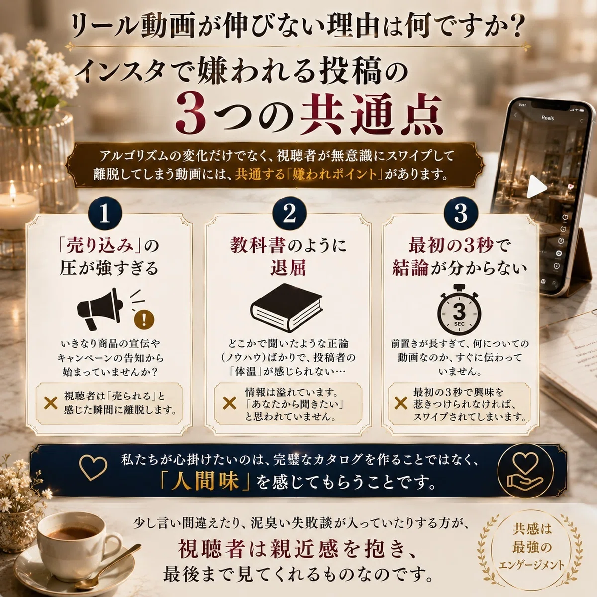 リール動画が伸びない理由は何ですか？インスタで嫌われる投稿の3つの共通点