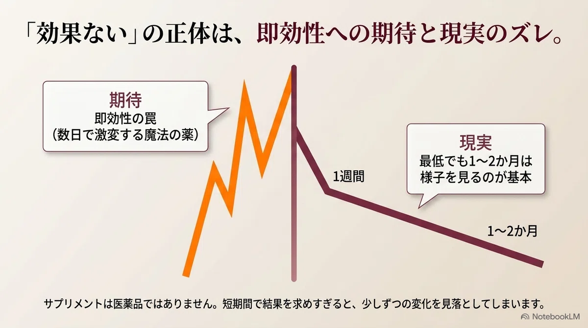 レスベラトロール:早い変化を期待しすぎたケースの図解