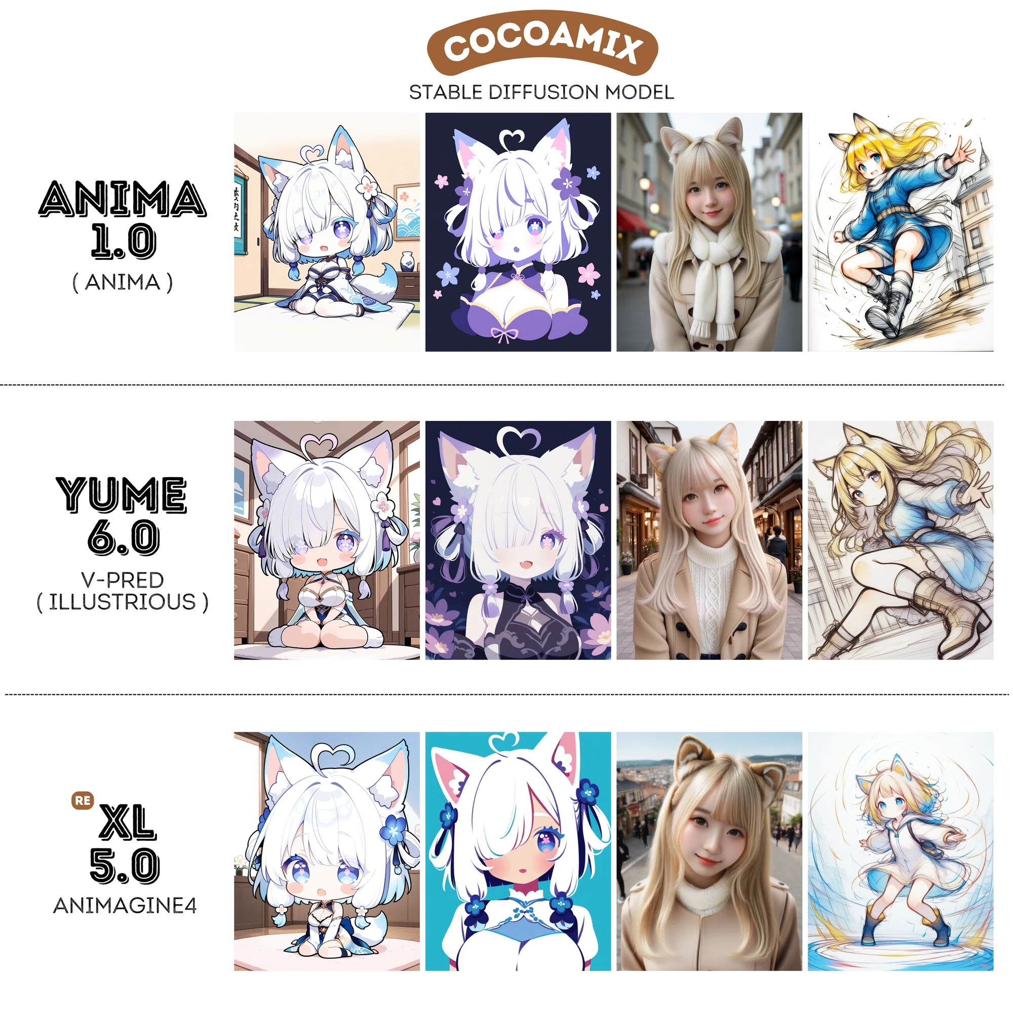 pony様確認用 cocoamix モデル一覧2026（Anima・XL・IL・Pony・SD1.5・v-pred・Flux