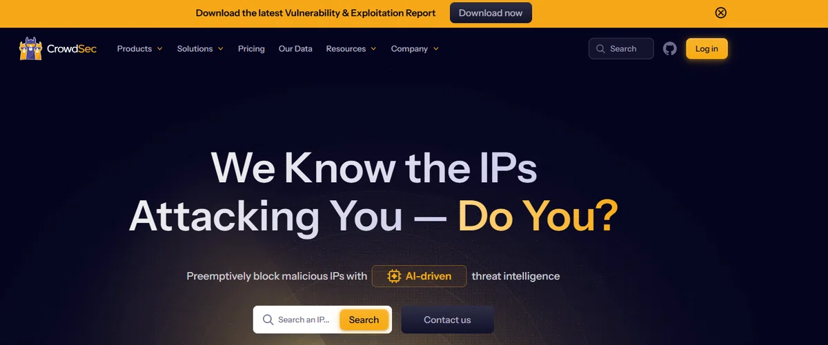 CrowdSec（クラウドセック）のwebサイト