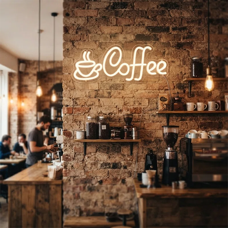 カフェの壁面演出に使えるCoffee LEDネオンサイン｜誉PRINTING