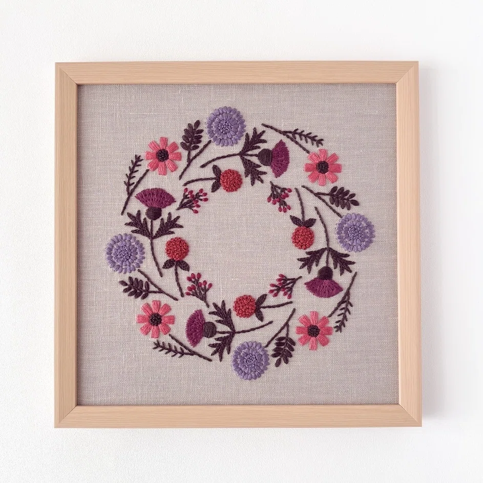 販売】刺繍図案 秋のリース｜Atelier Orava（アトリエ オラバ）