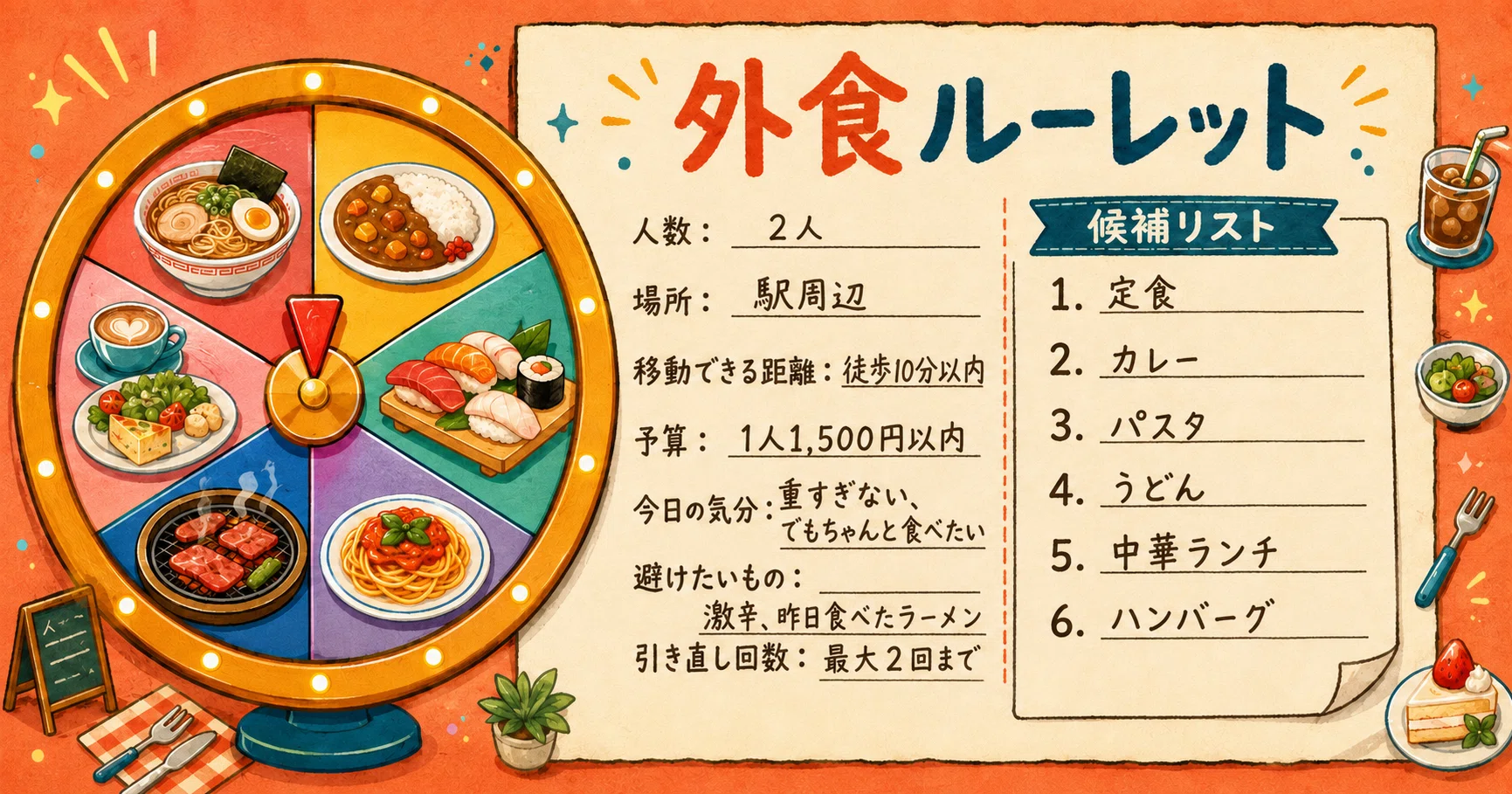 外食 決まら ない ルーレット