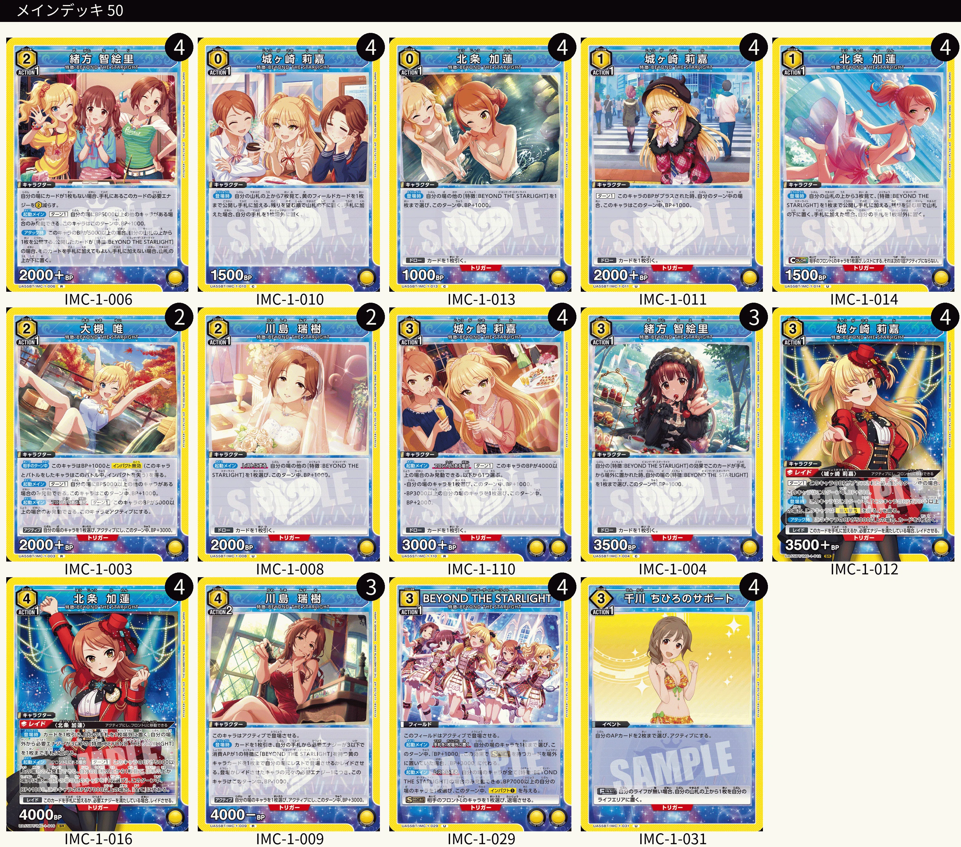 ユニオンアリーナ シンデレラガールズ 全サンプルデッキ＆解説｜ウィリアム