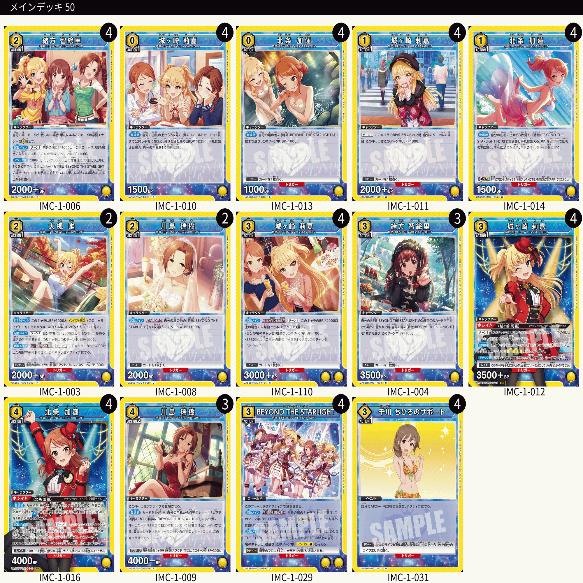 ユニオンアリーナ シンデレラガールズ 全サンプルデッキ＆解説｜ウィリアム