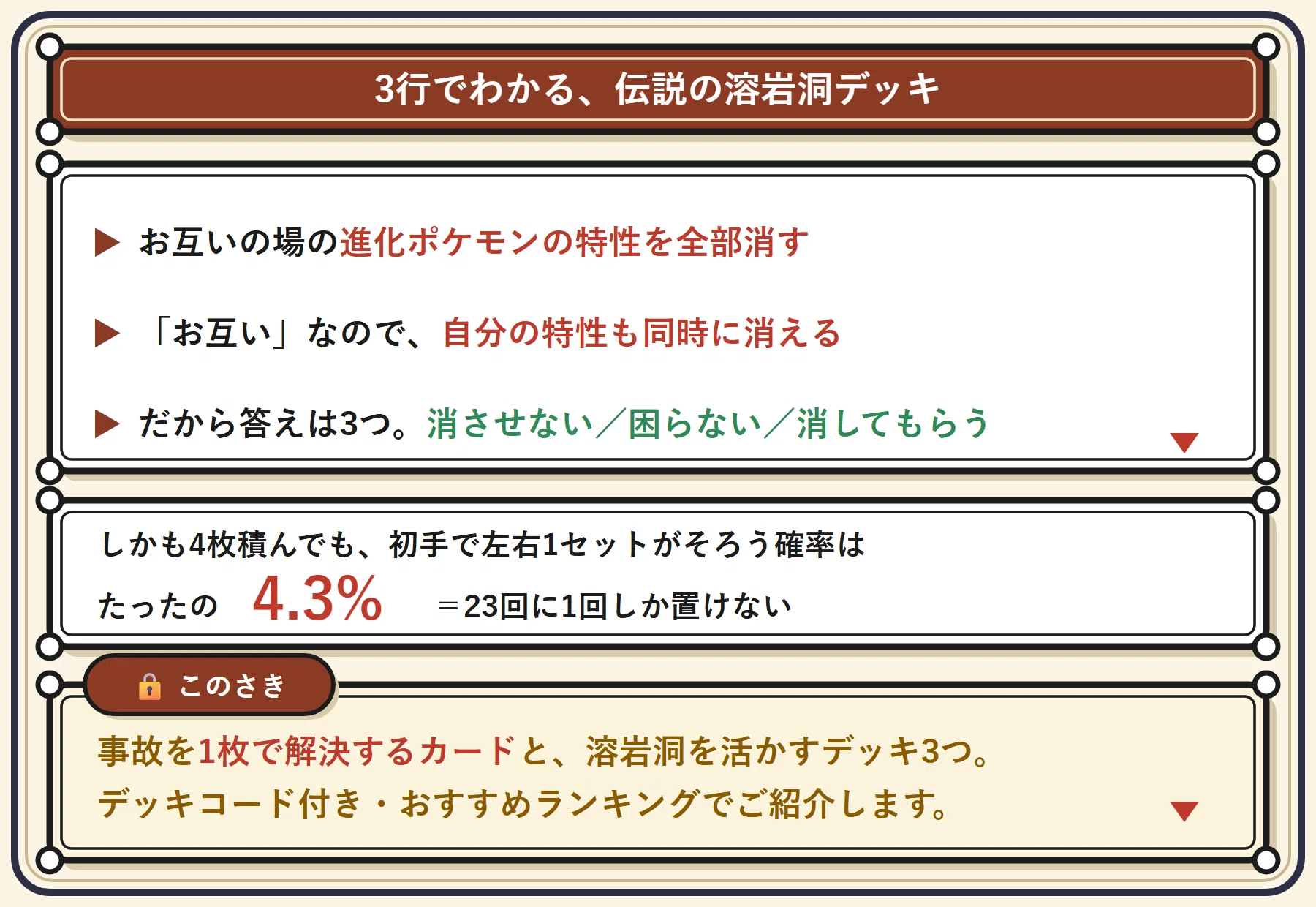 相手だけが特性を失う】伝説の溶岩洞デッキ3種の構築と回し方