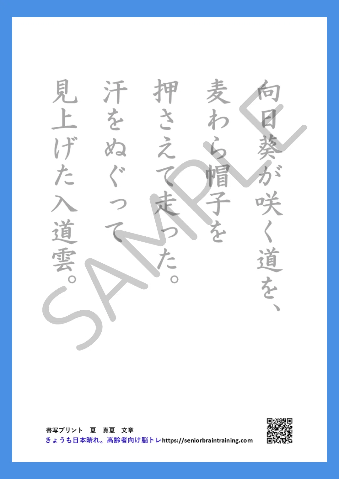 Writing Practice Print Collection for the Elderly (Midsummer ...