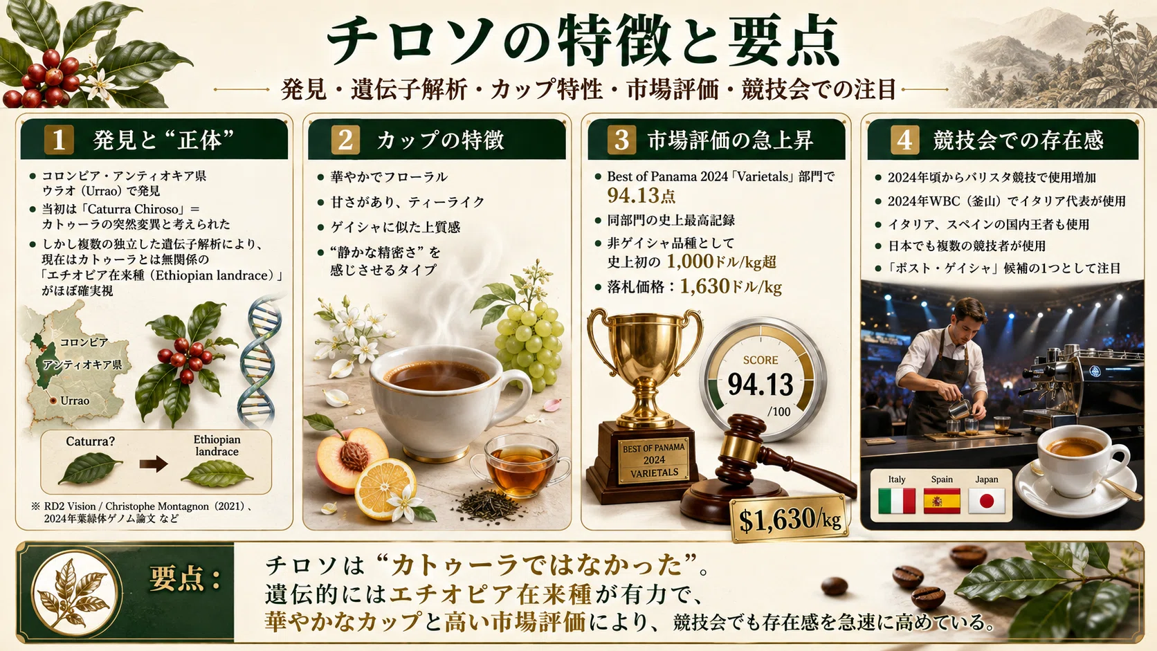 コーヒーの木 苗 　超希少品種　チロソ オンブリゴン 4株セット　優良株 観葉植物 コーヒーの木 苗 超希少品種 チロソ オンブリゴン 4株セット