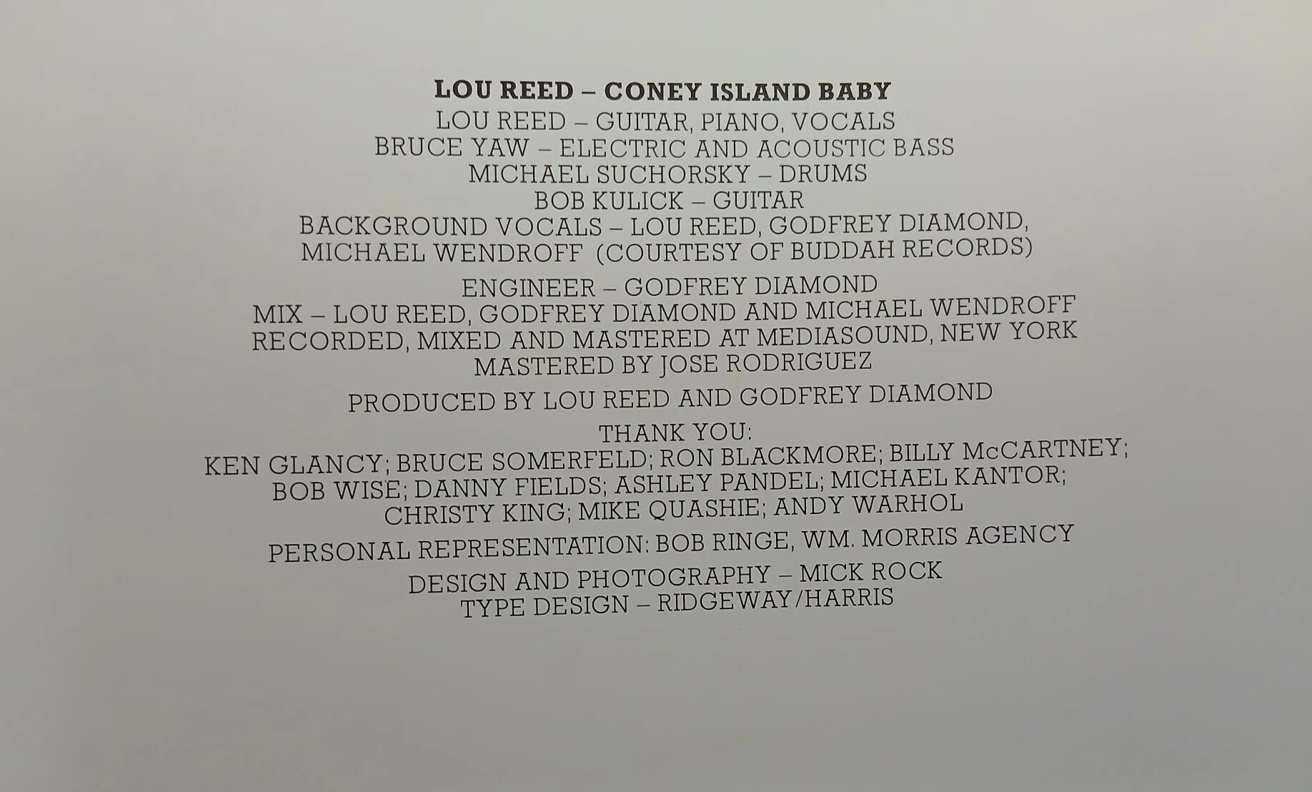 Lou Reed ［ Coney Island Baby ] UK-RCA RS-1035｜naruru's Record