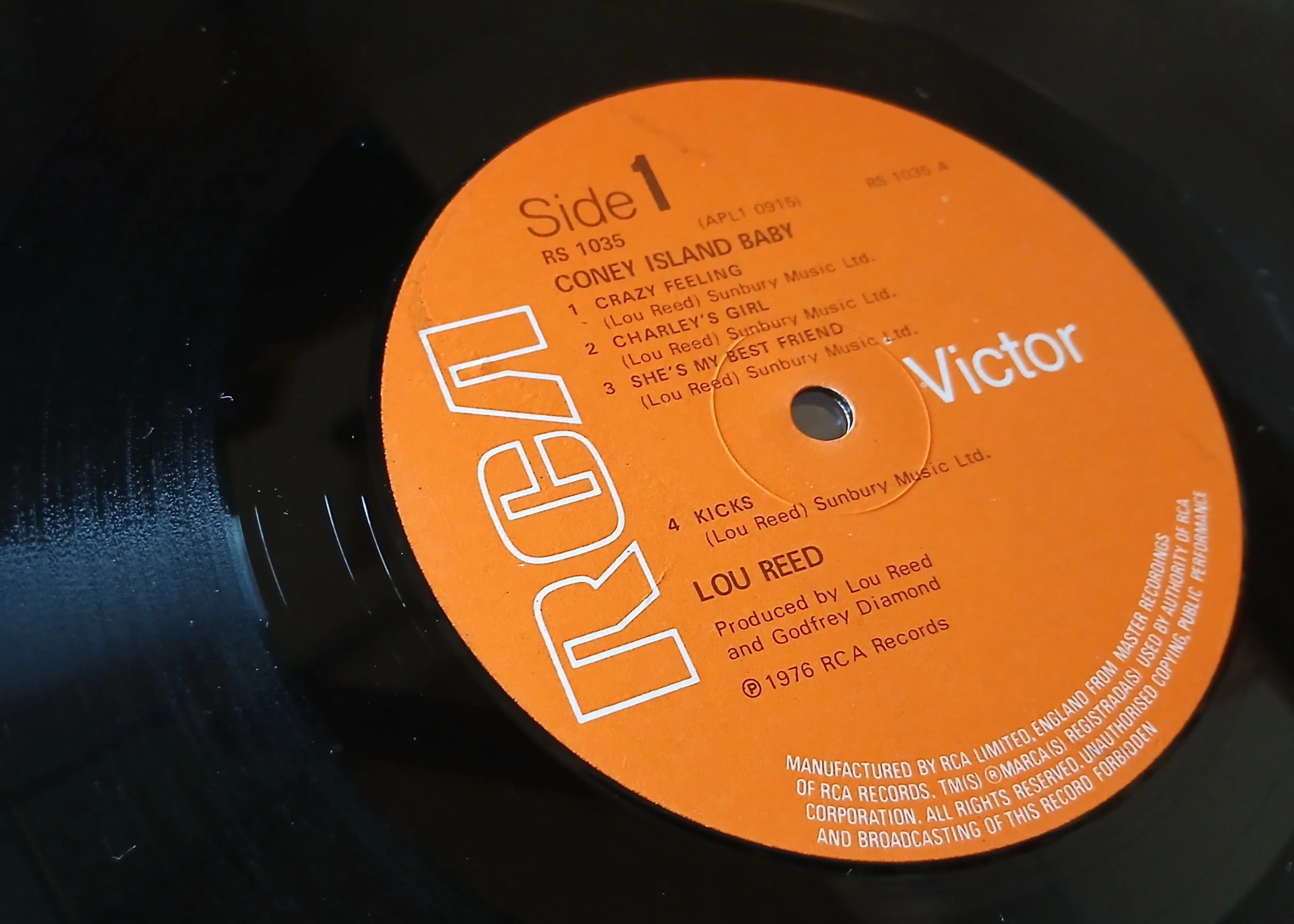 LOU REED★Coney  Baby UK RCA オリジナル Lou Reed ［ Coney Island Baby ] UK-RCA RS-1035｜naruru's Record