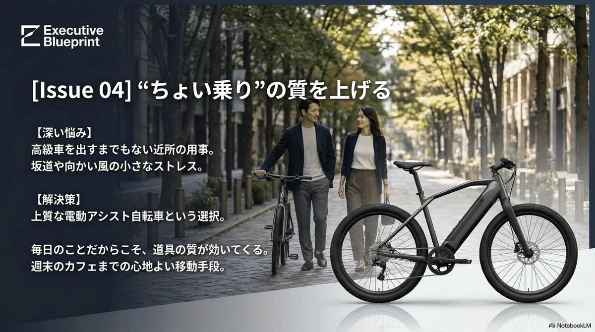 “ちょい乗り”の質を上げる——上質な電動アシスト自転車