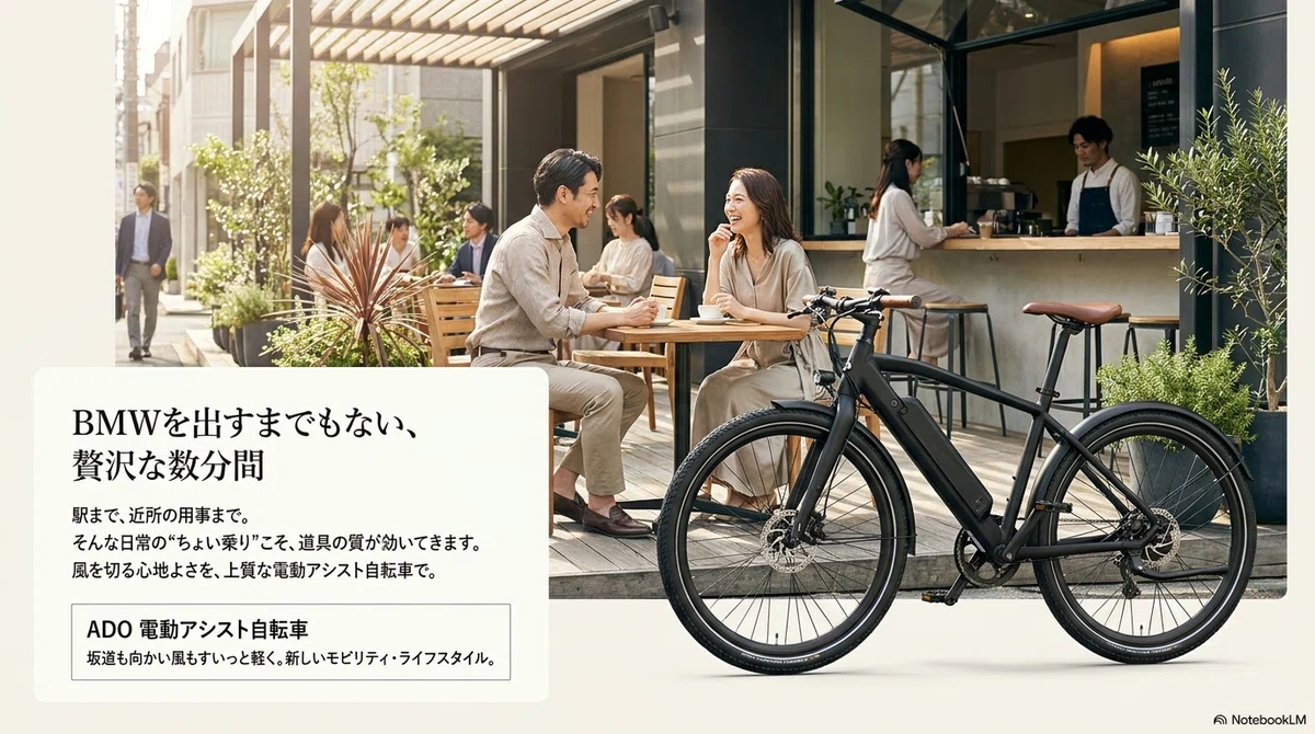 “ちょい乗り”の質を上げる——上質な電動アシスト自転車