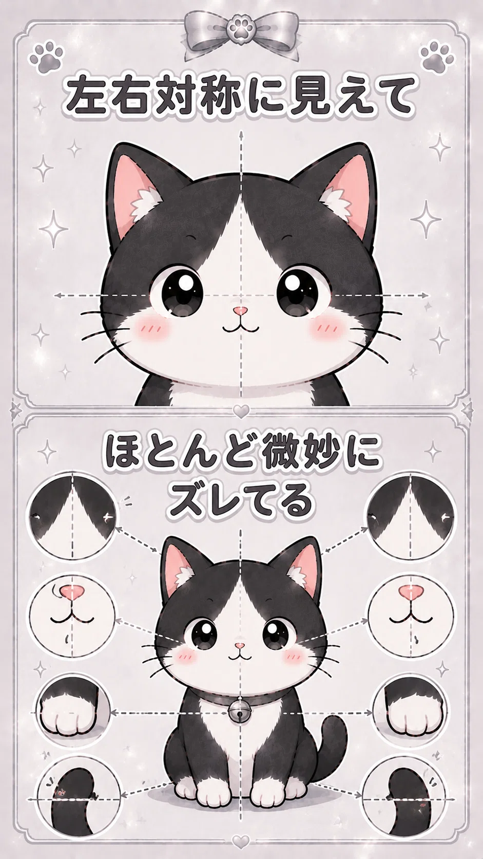 マンガちょろっとハチワレ猫解説🐱✨️｜鈴木一弘