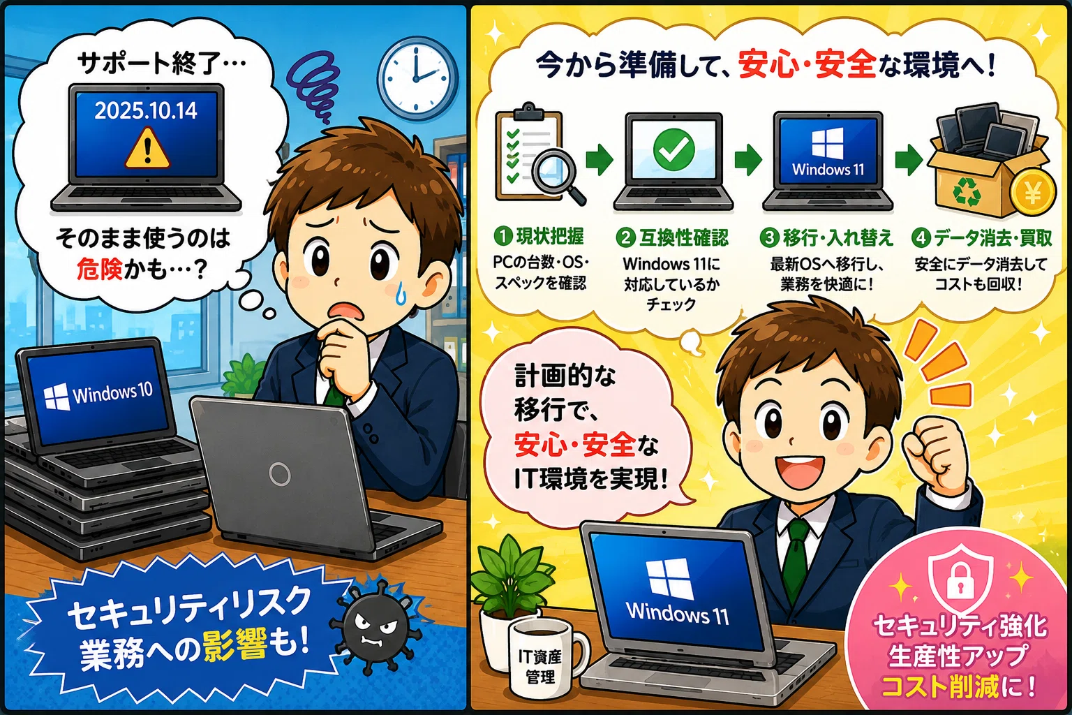 Windows 10終了後に企業が準備すべきこと｜法人PC入れ替えと