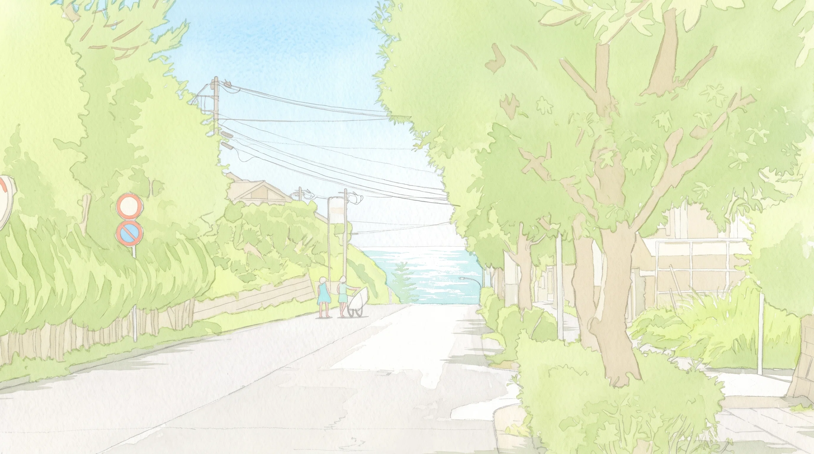 チュートリアルR3:25]鎌倉 七里ヶ浜の海:水彩画《基本スタイル》WCH-R3
