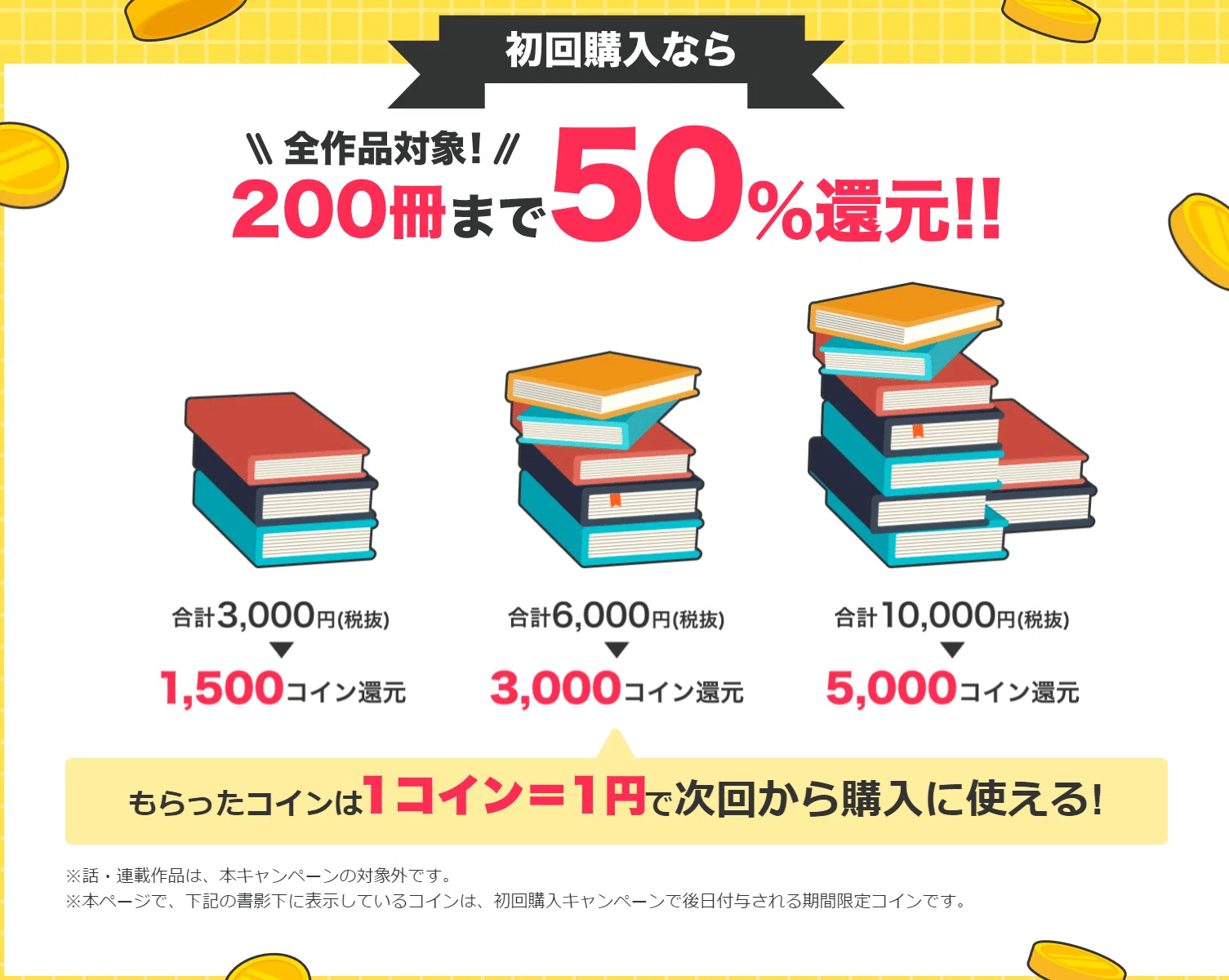 半額以下は当たり前】電子書籍ストアの初回クーポンおすすめ15選！損