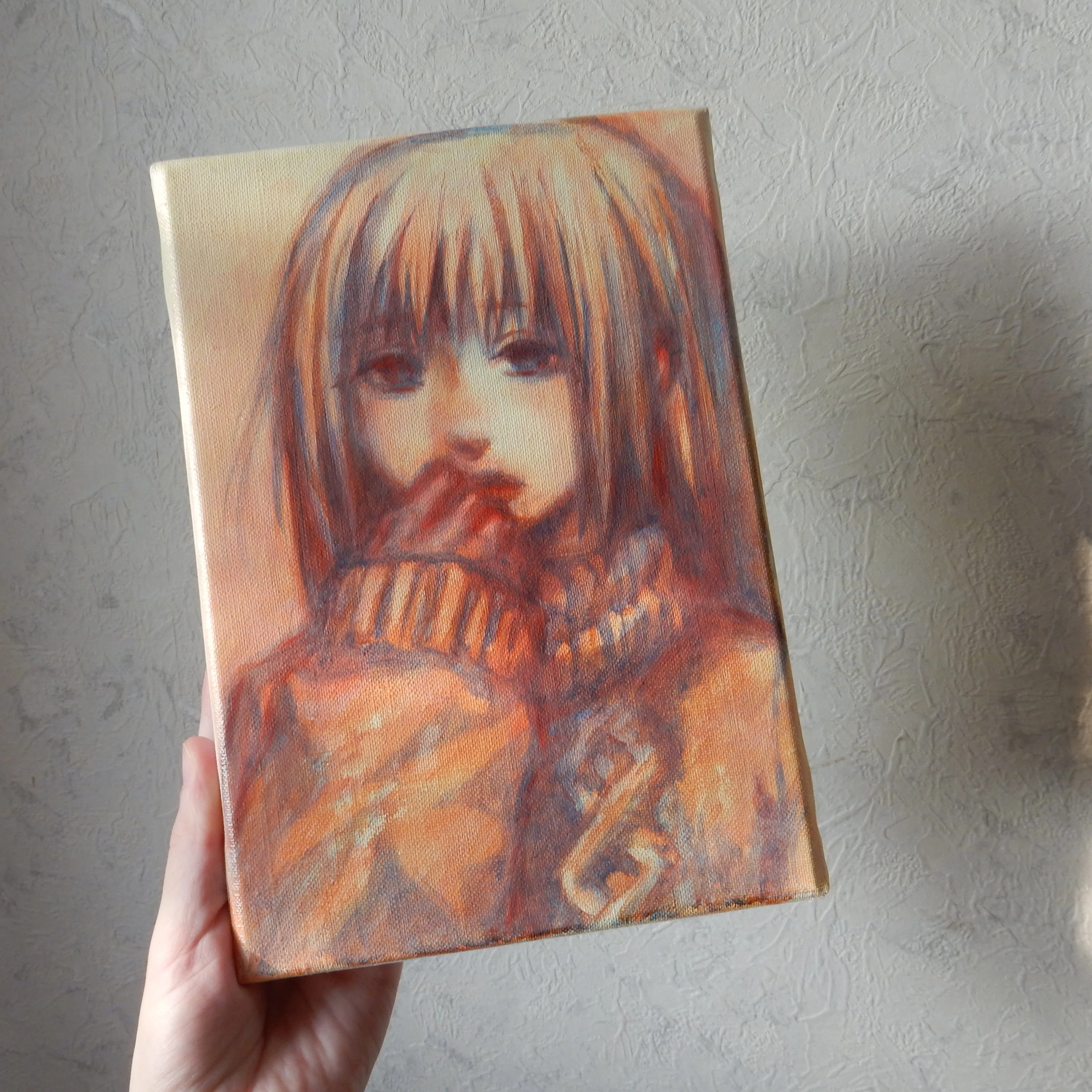 油絵制作記録 14｜少女.k｜8層のグレーズ：現代的絵画｜たかしろゆの