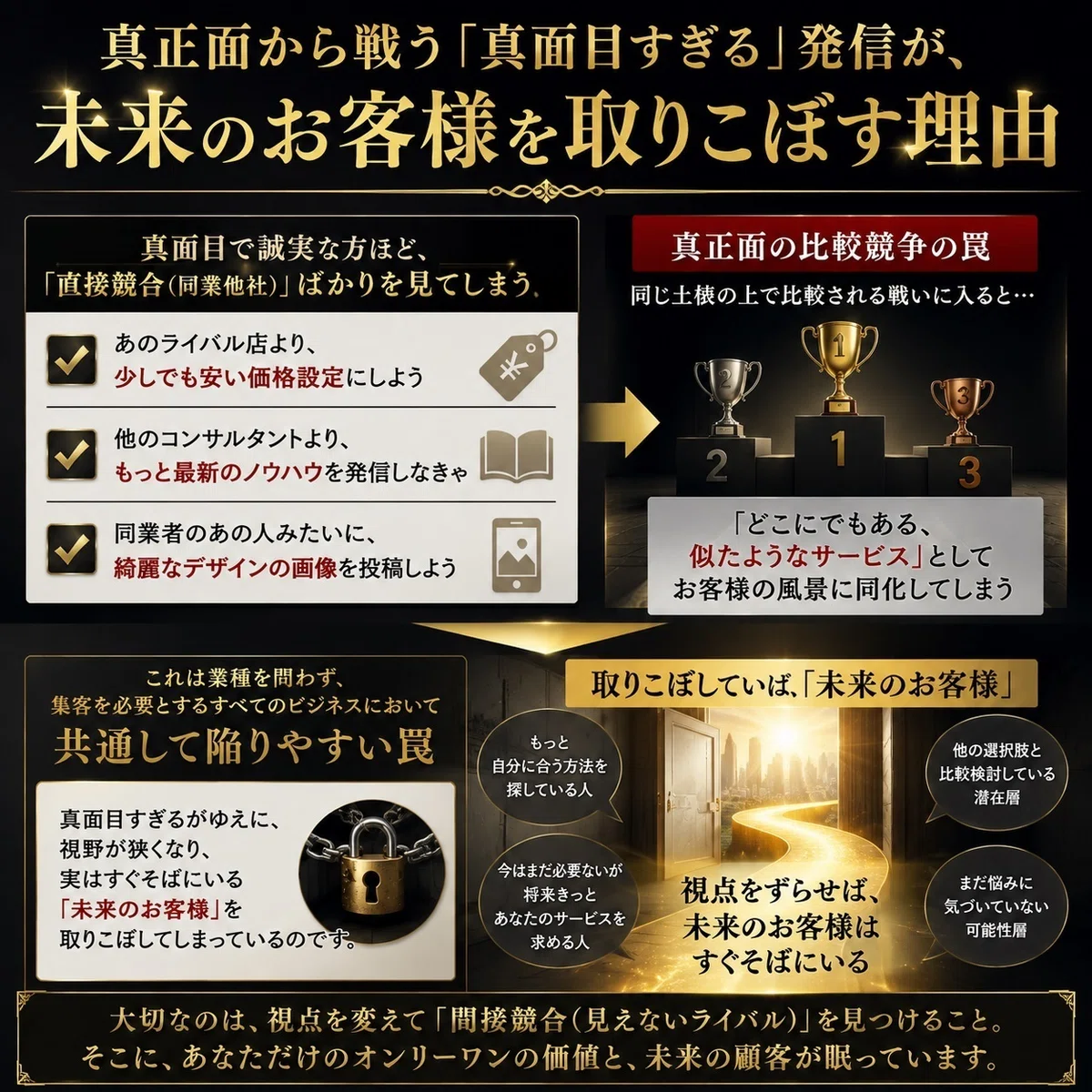 真正面から戦う「真面目すぎる」発信が、未来のお客様を取りこぼす理由