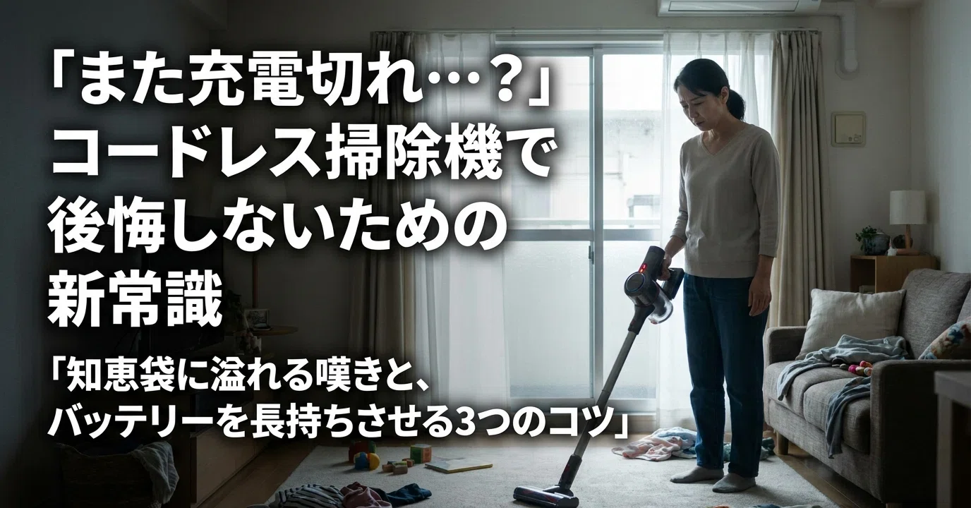 コードレス掃除機のバッテリー劣化で後悔する？知恵袋の声と長持ち