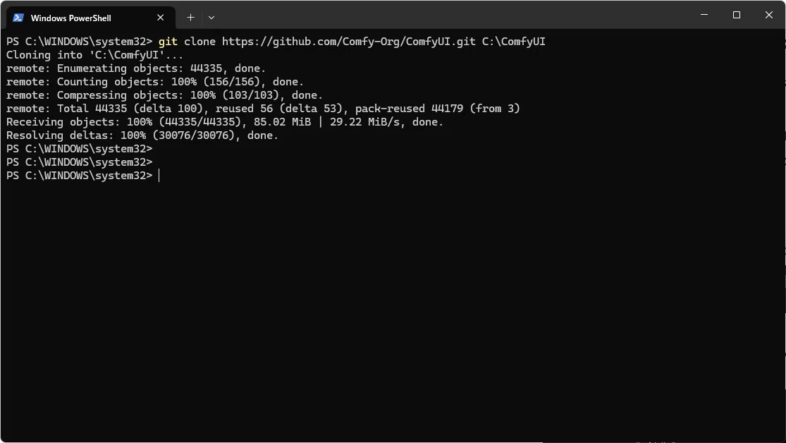 [Part 4] Obtaining ComfyUI via Git and Creating a Dedicated Python ...