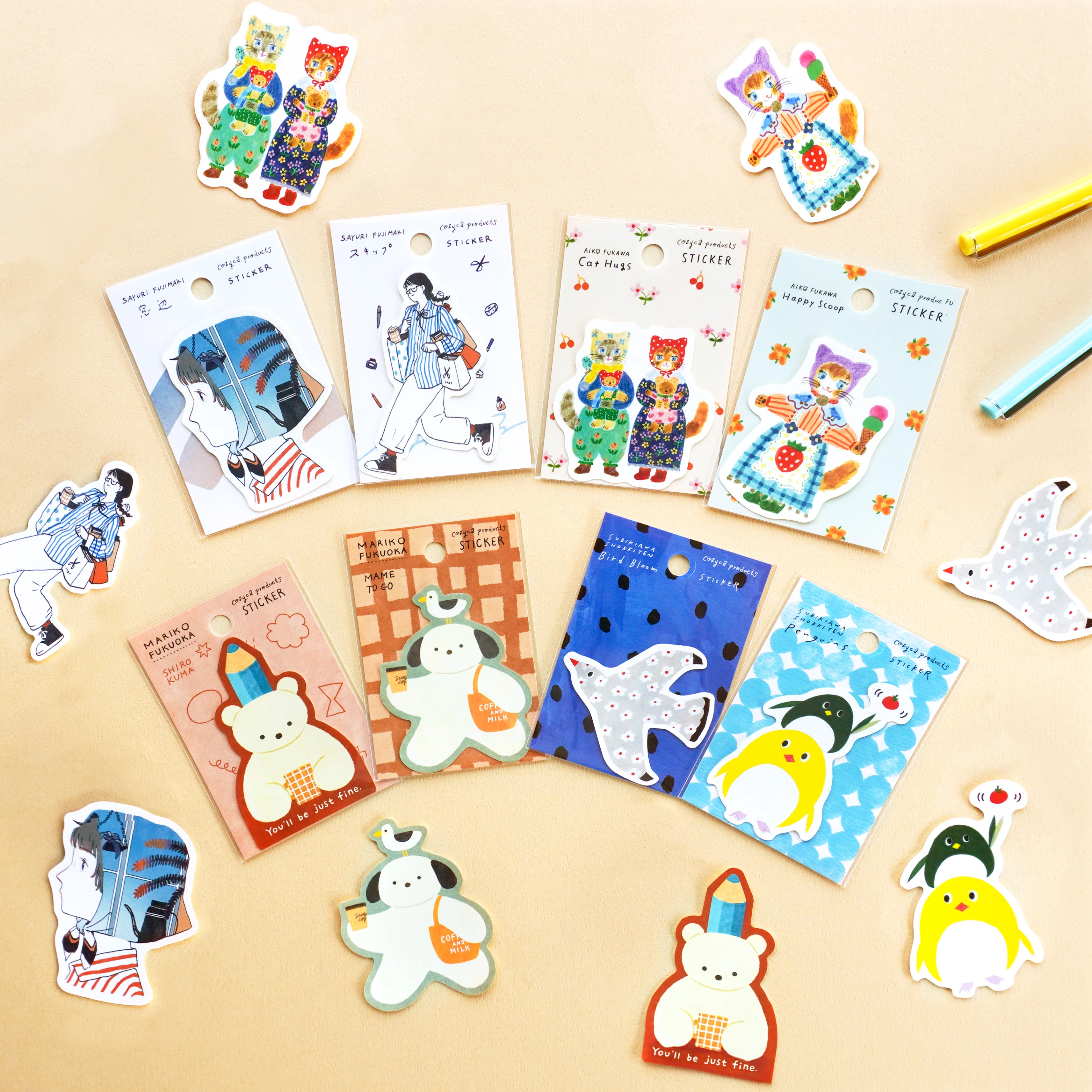 小物 koooji 2026 秋の新作⑥ステッカー｜表現社 cozyca products