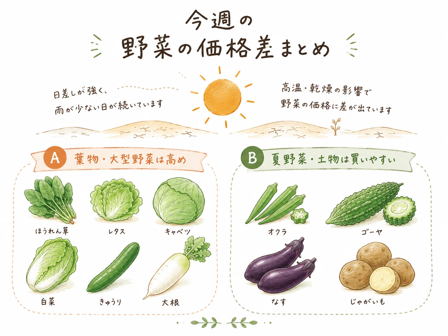 2026年8月第1週】現役スーパー店長が教える「今週の野菜価格」｜山田は