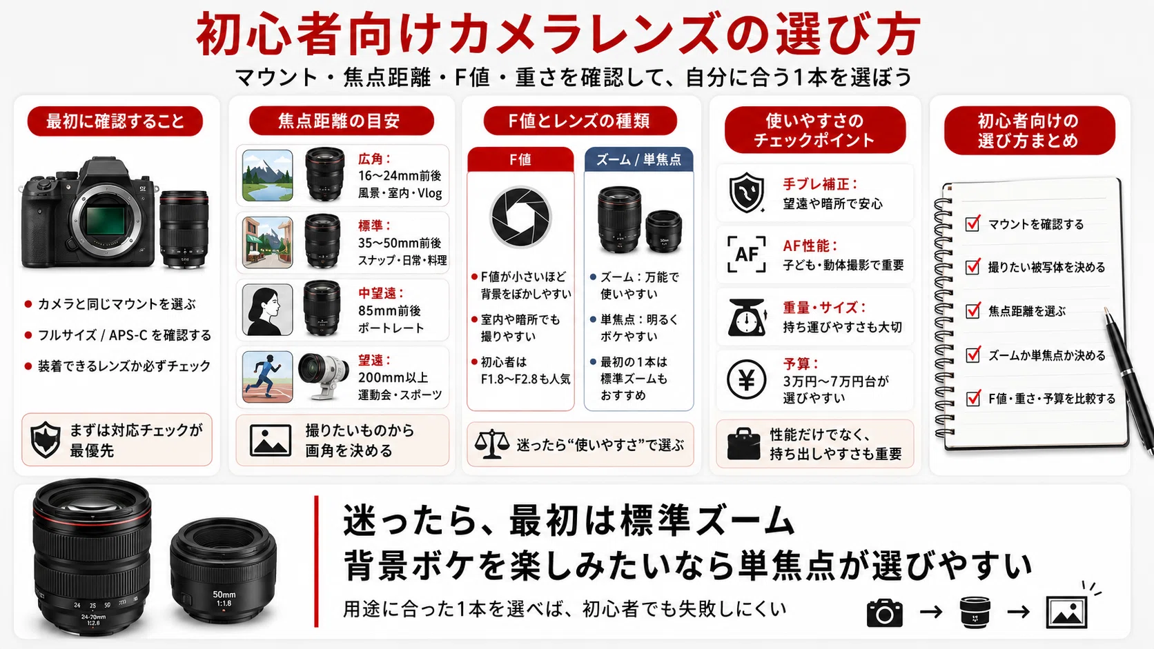 初心者向け】カメラレンズおすすめ19選｜失敗しない選び方と最初の1本