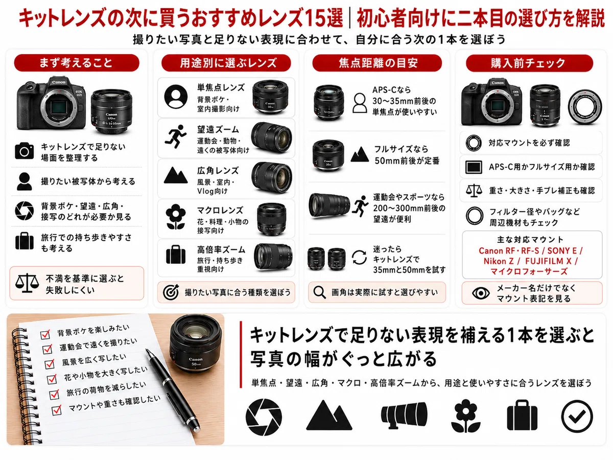 キットレンズの次に買うおすすめレンズ15選｜初心者向けに二本目の