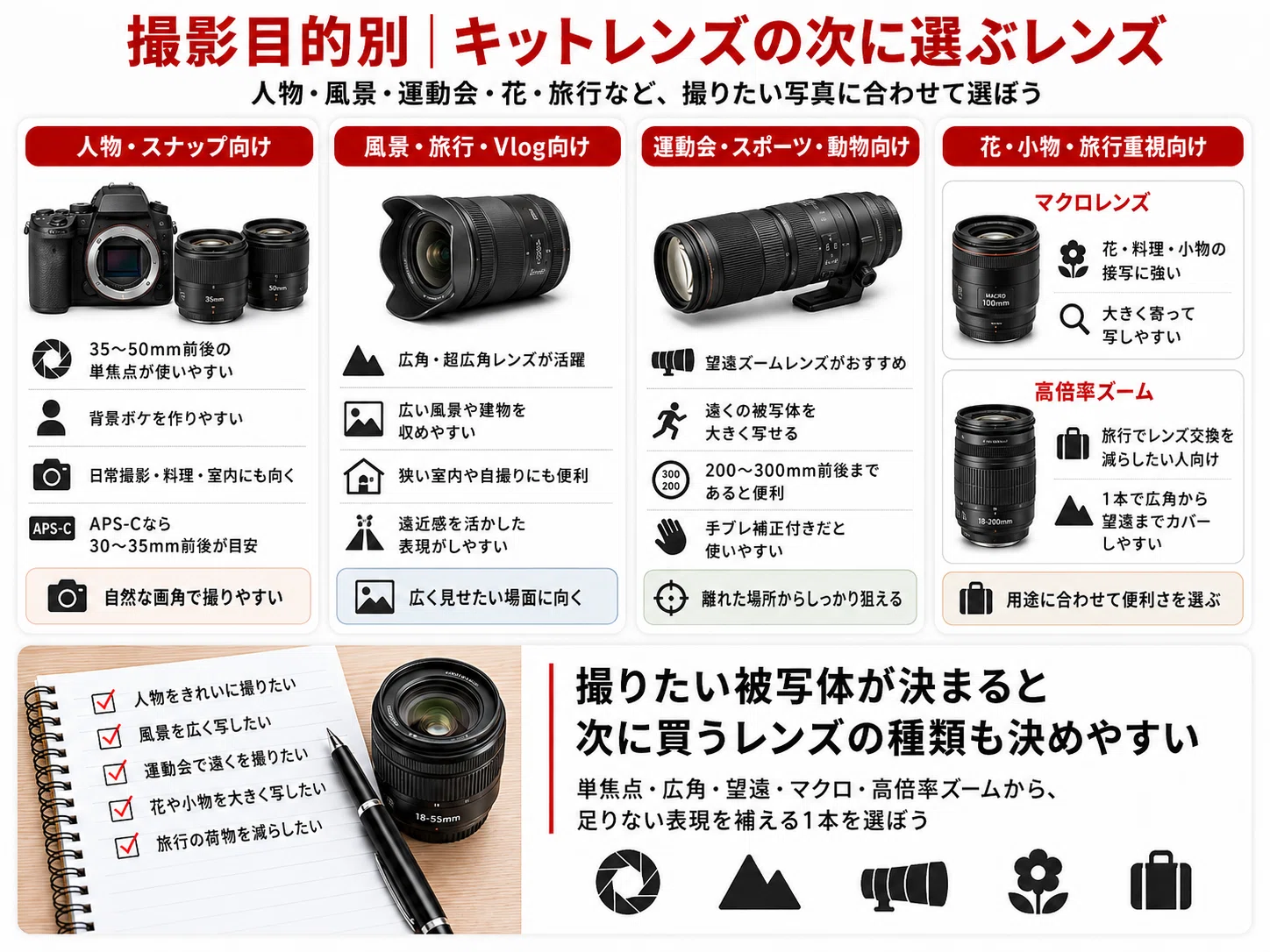 キットレンズの次に買うおすすめレンズ15選｜初心者向けに二本目の
