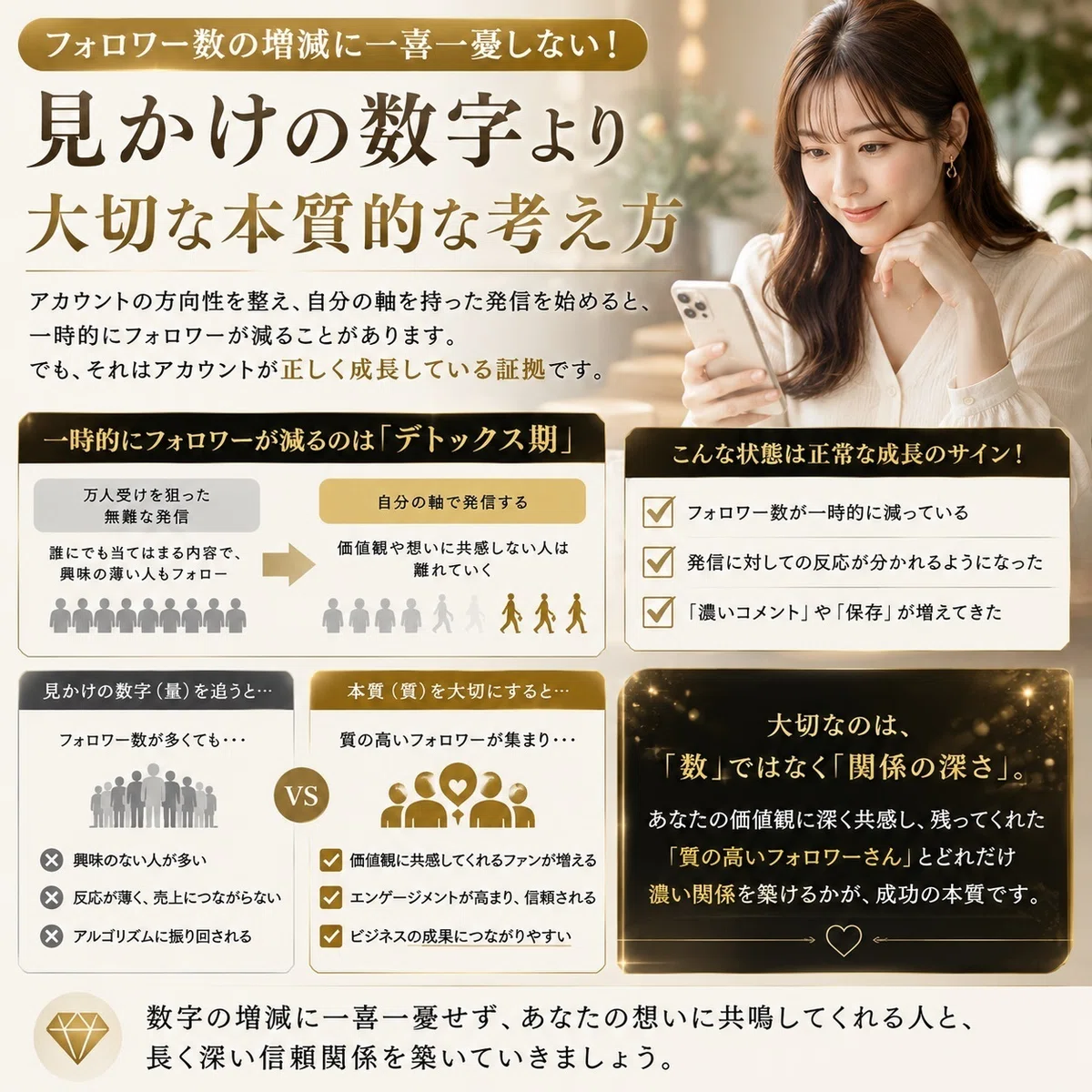 フォロワー数の増減に一喜一憂しない！