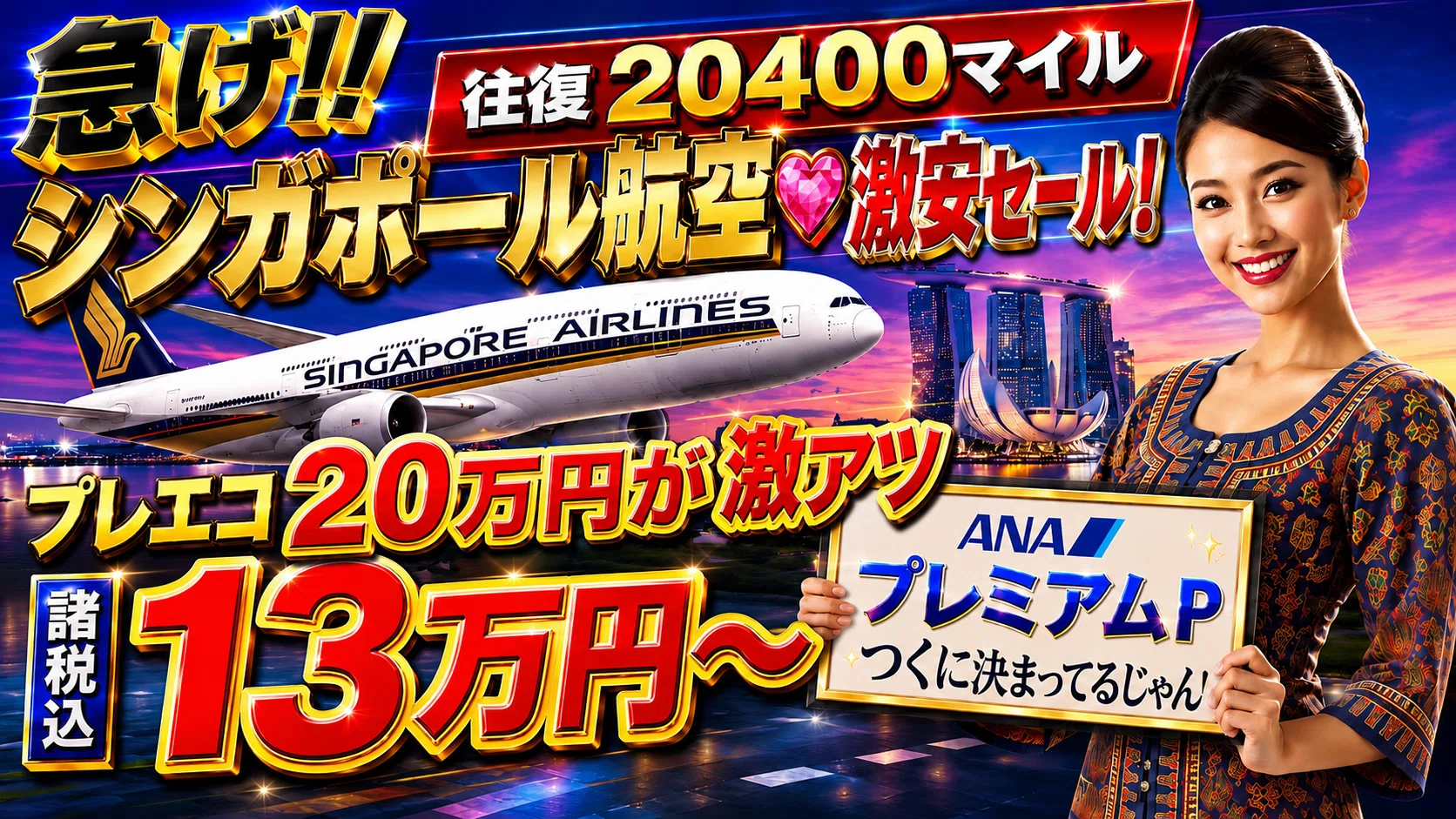SQ》燃油費ゼロの大当たり🎯航空券！世界最長路線の『プレエコがなんと