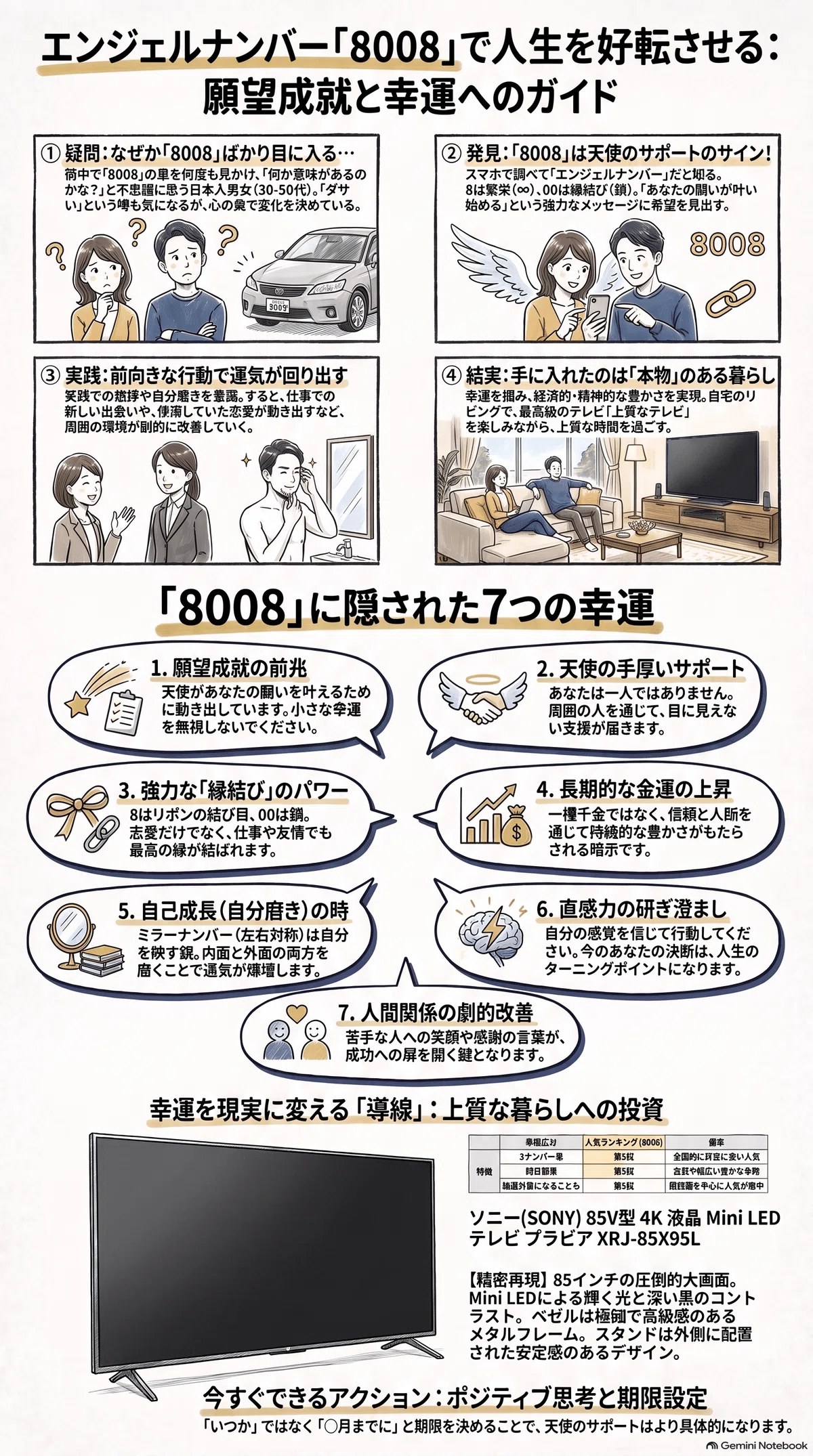 ナンバープレート「8008」に隠された7つの幸運の意味｜エンジェル