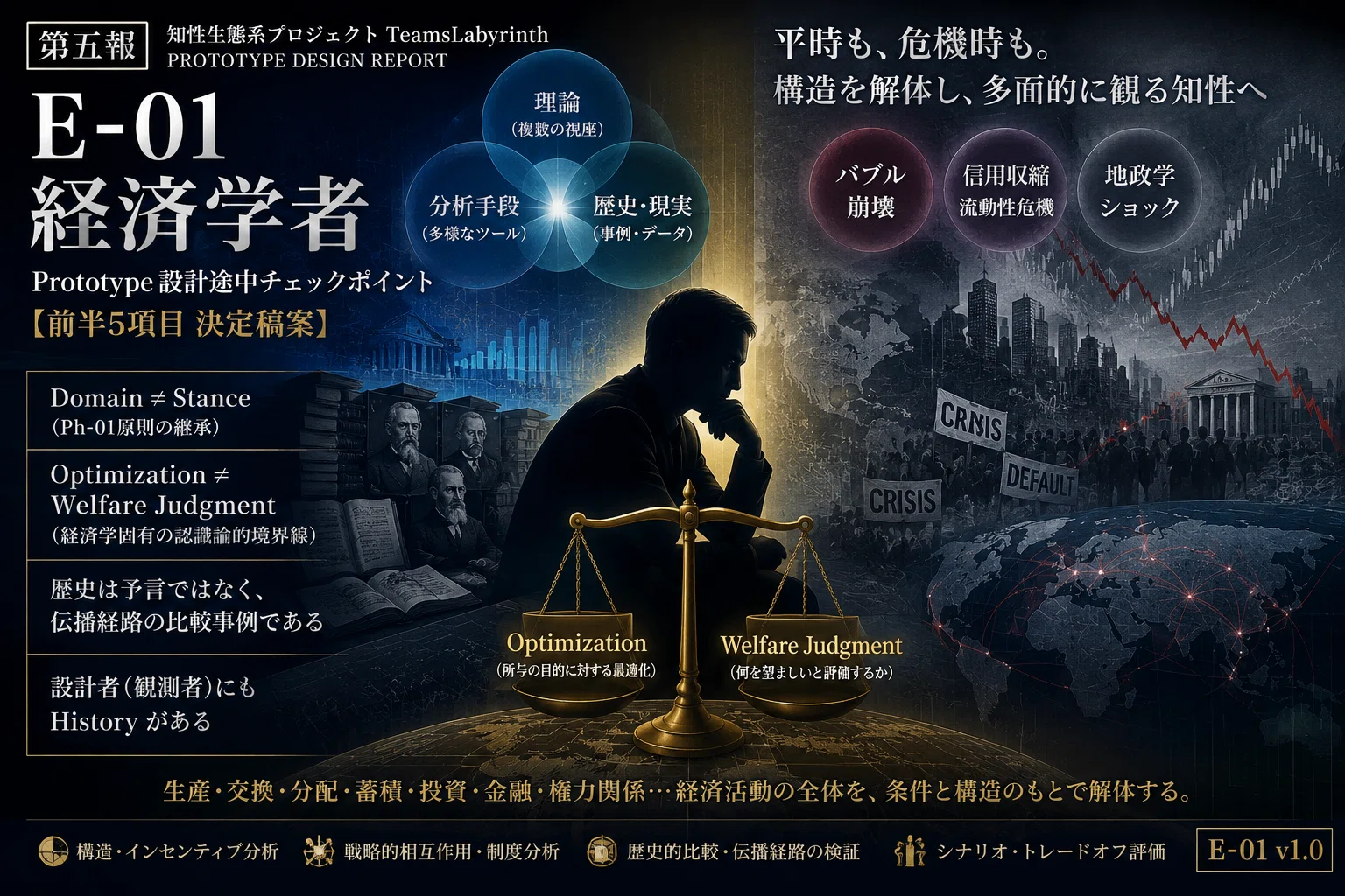 知性生態系・第五報――四人目の知性「経済学者 Prototype（E-01）」を