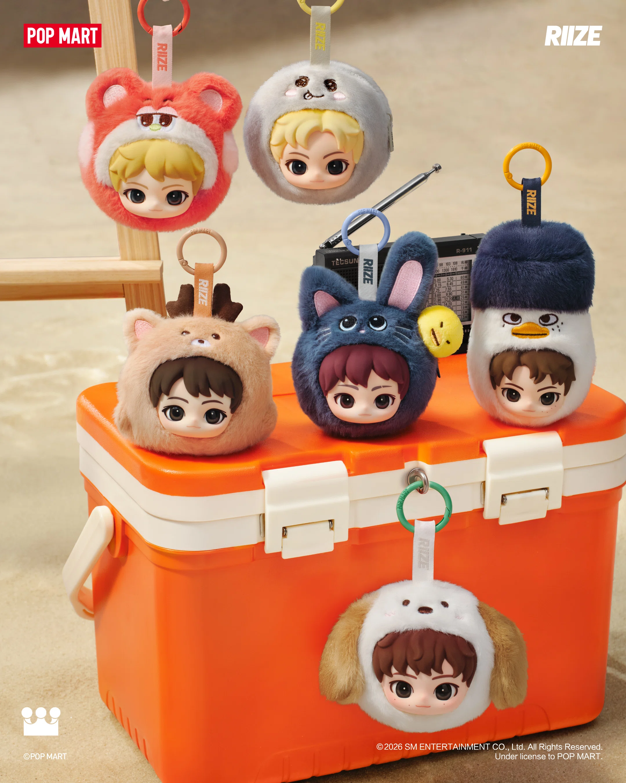 RIIZE×POP MART「Fluffy Club」が8月14日発売！ぬいぐるみペンダント