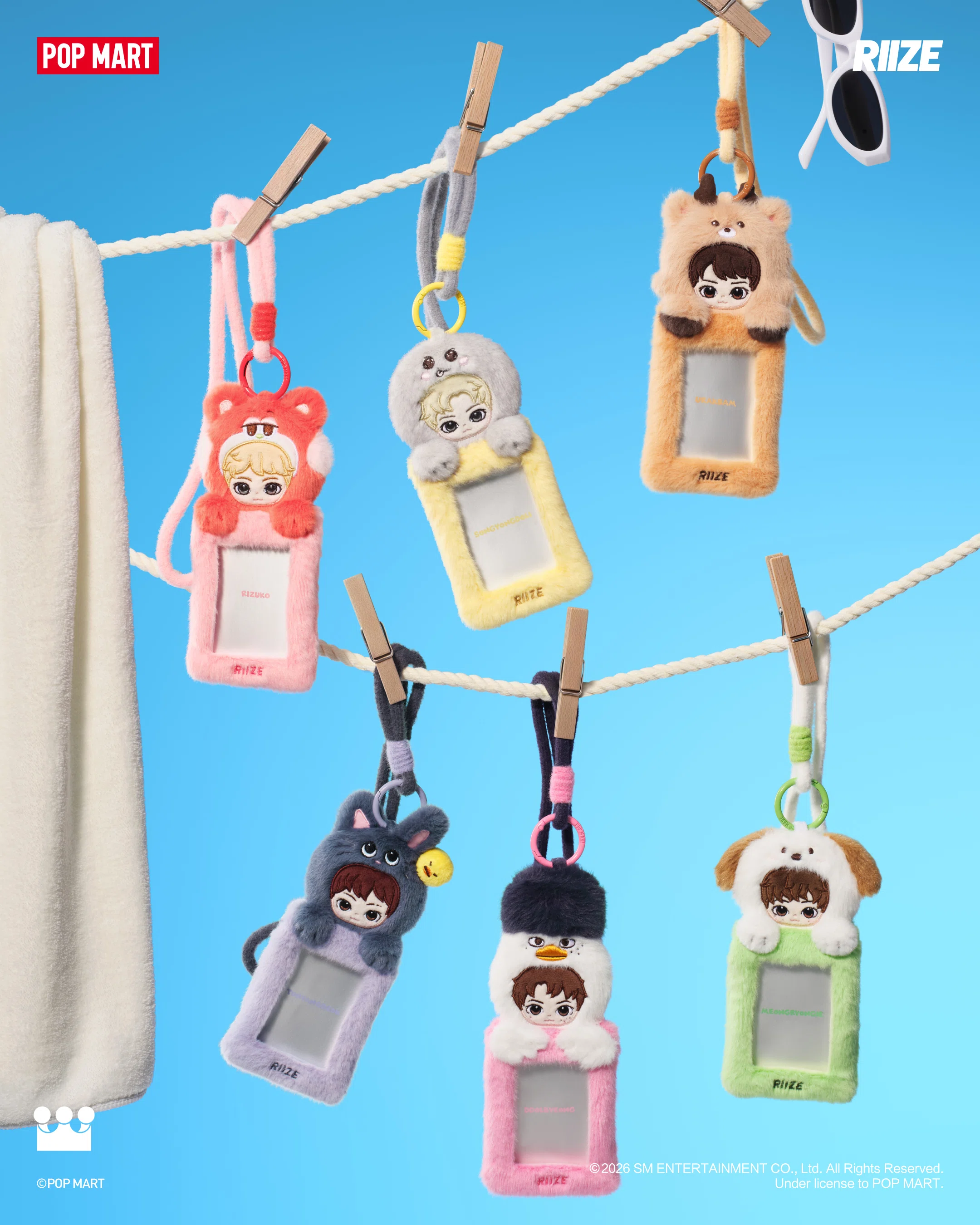 RIIZE×POP MART「Fluffy Club」が8月14日発売！ぬいぐるみペンダント