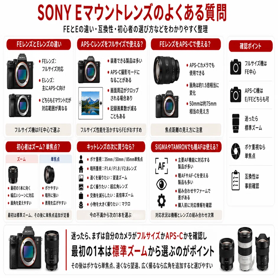最新版】SONY Eマウントレンズおすすめ20選｜フルサイズ・APS-C別に