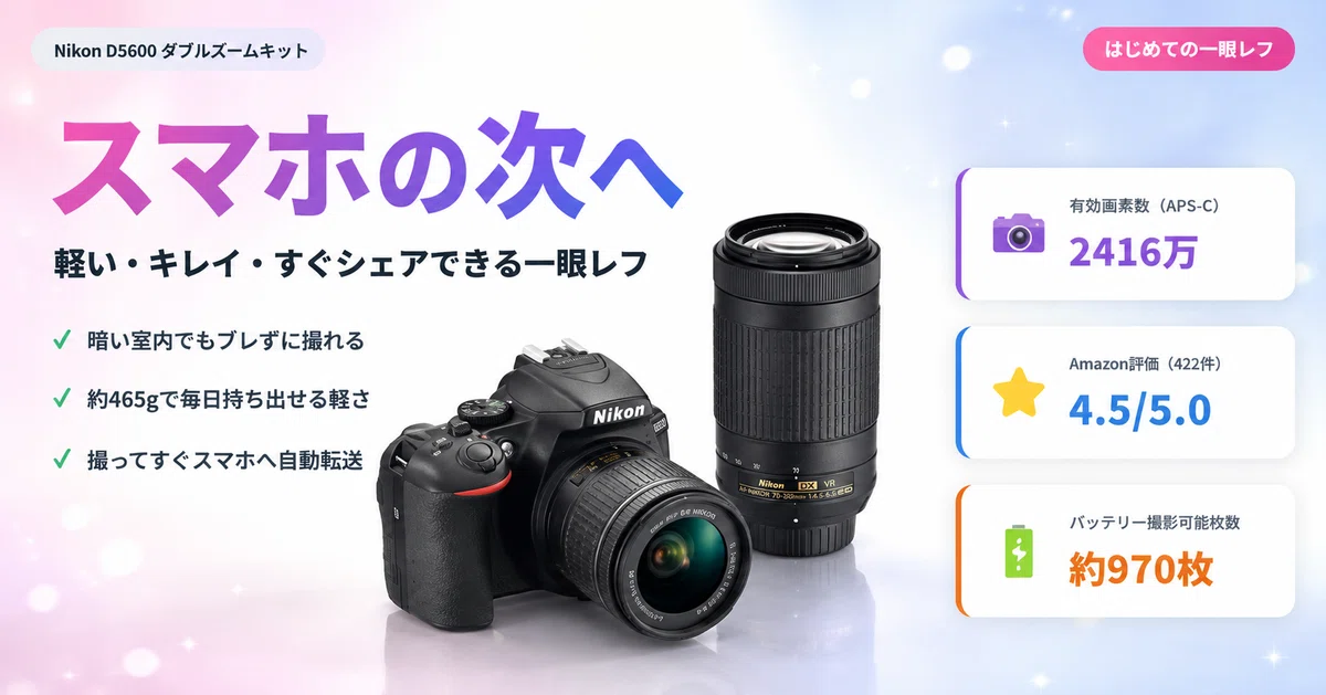 スマホの写真、もう限界かも」──Nikon D5600が“はじめての一眼レフ