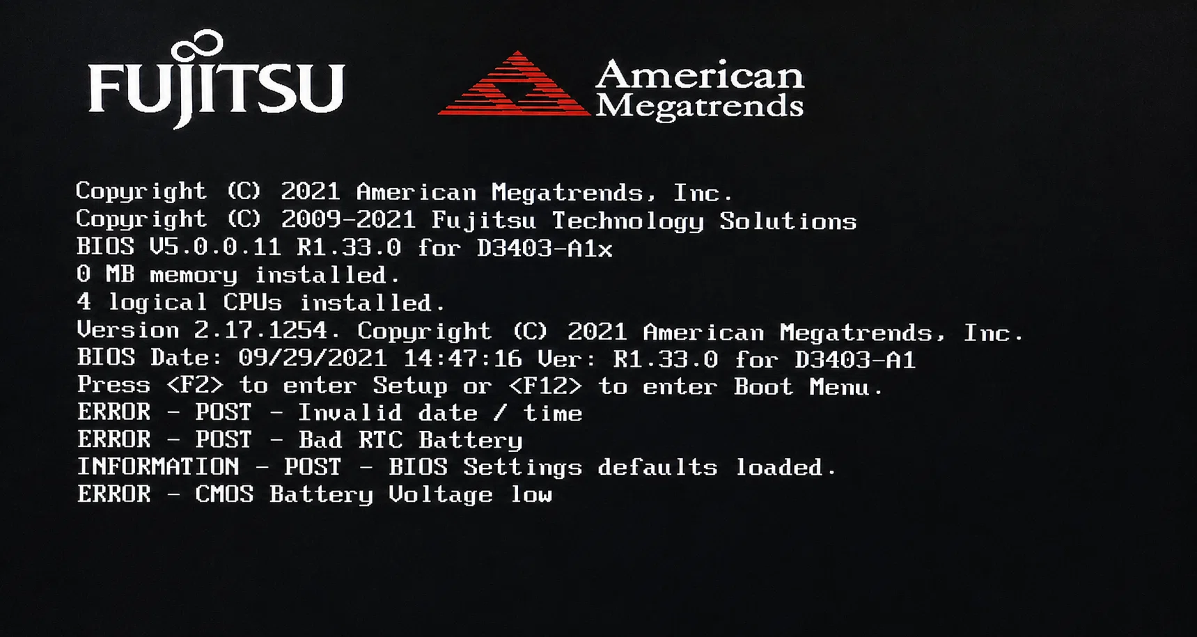 ESPRIMO Q556/M BIOS Recovery Procedure - D3403-A1 / Recovery