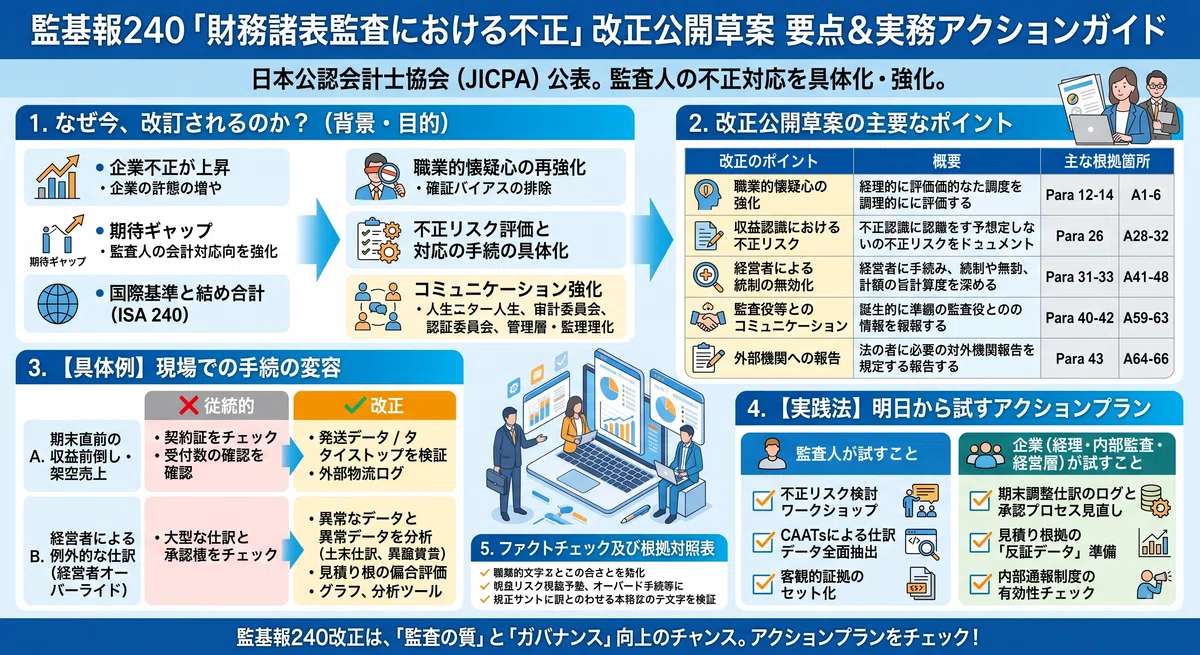 監査基準報告書240「財務諸表監査における不正」改正（公開草案）の