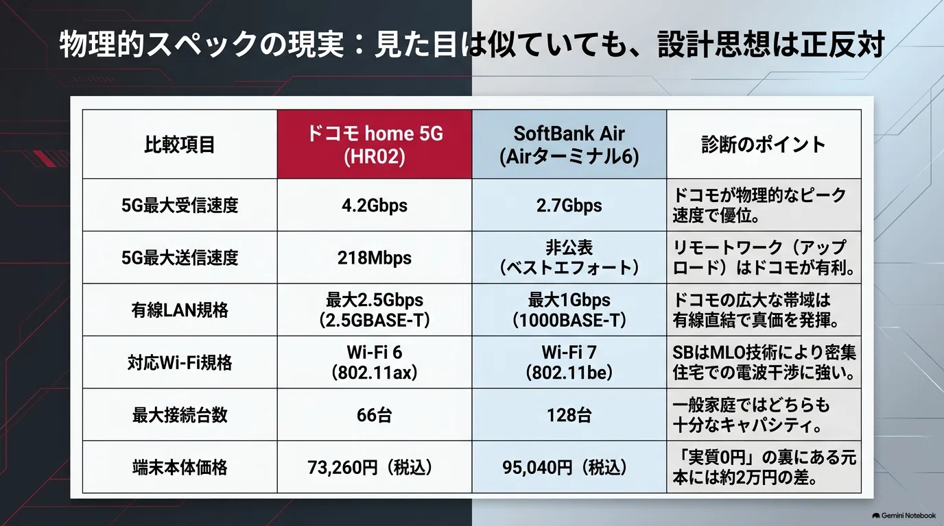 SoftBank Airとドコモ home 5Gを徹底比較｜「徹底比較」プロダクト分析man