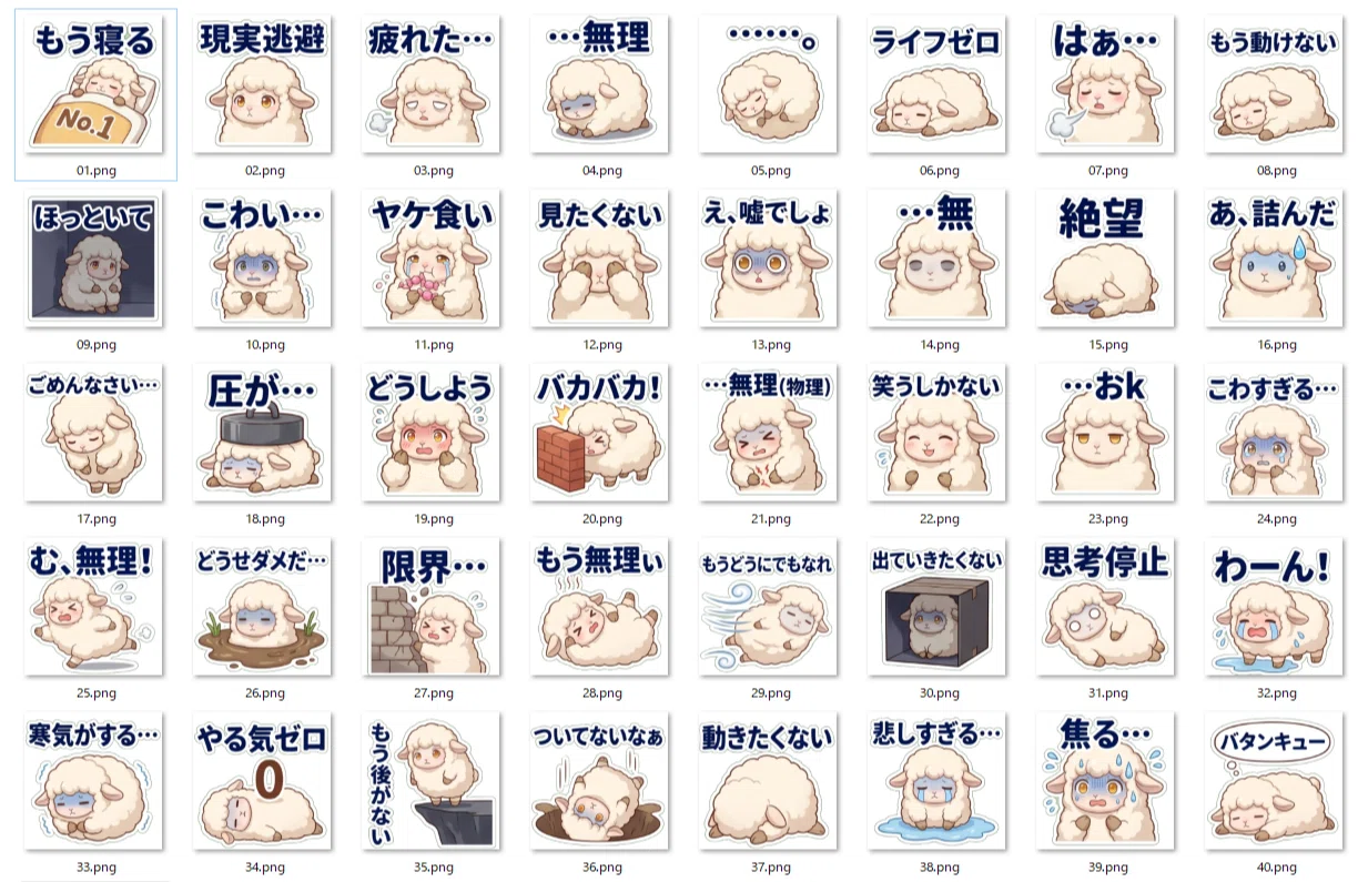 LINEスタンプ】メンタル限界な時に使いたい「ネガティブになっちゃった
