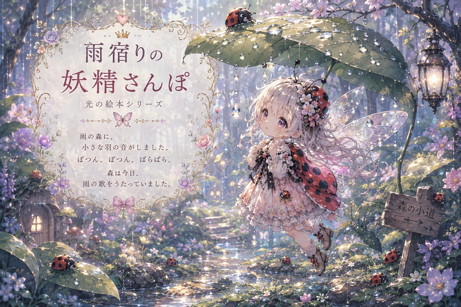 光の絵本シリーズ｜雨宿りの妖精さんぽ｜しゃるちゃん